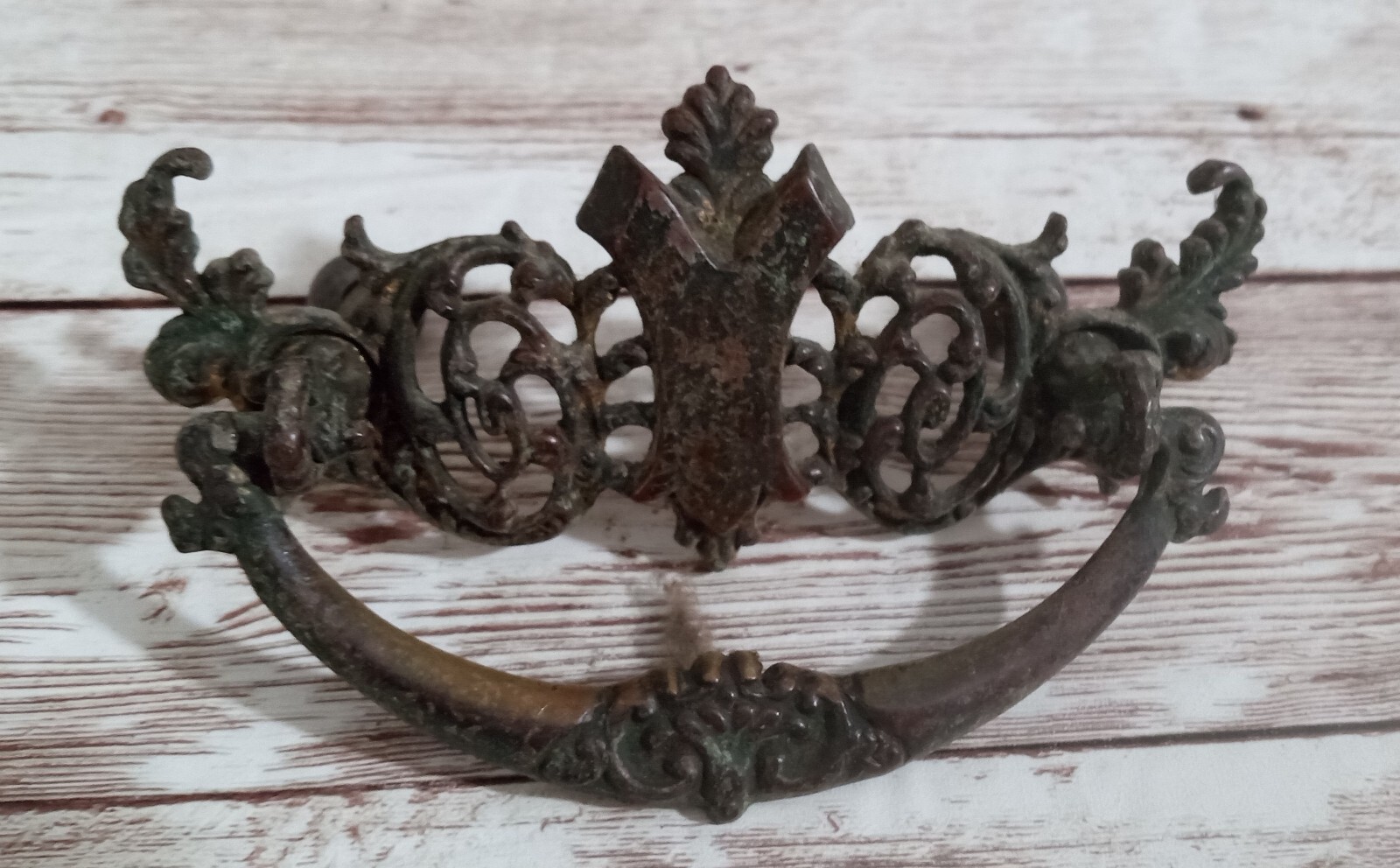 7 Antique Cast Brass Drawer Pulls Drop Bail Victorian Furniture Handle Hardware