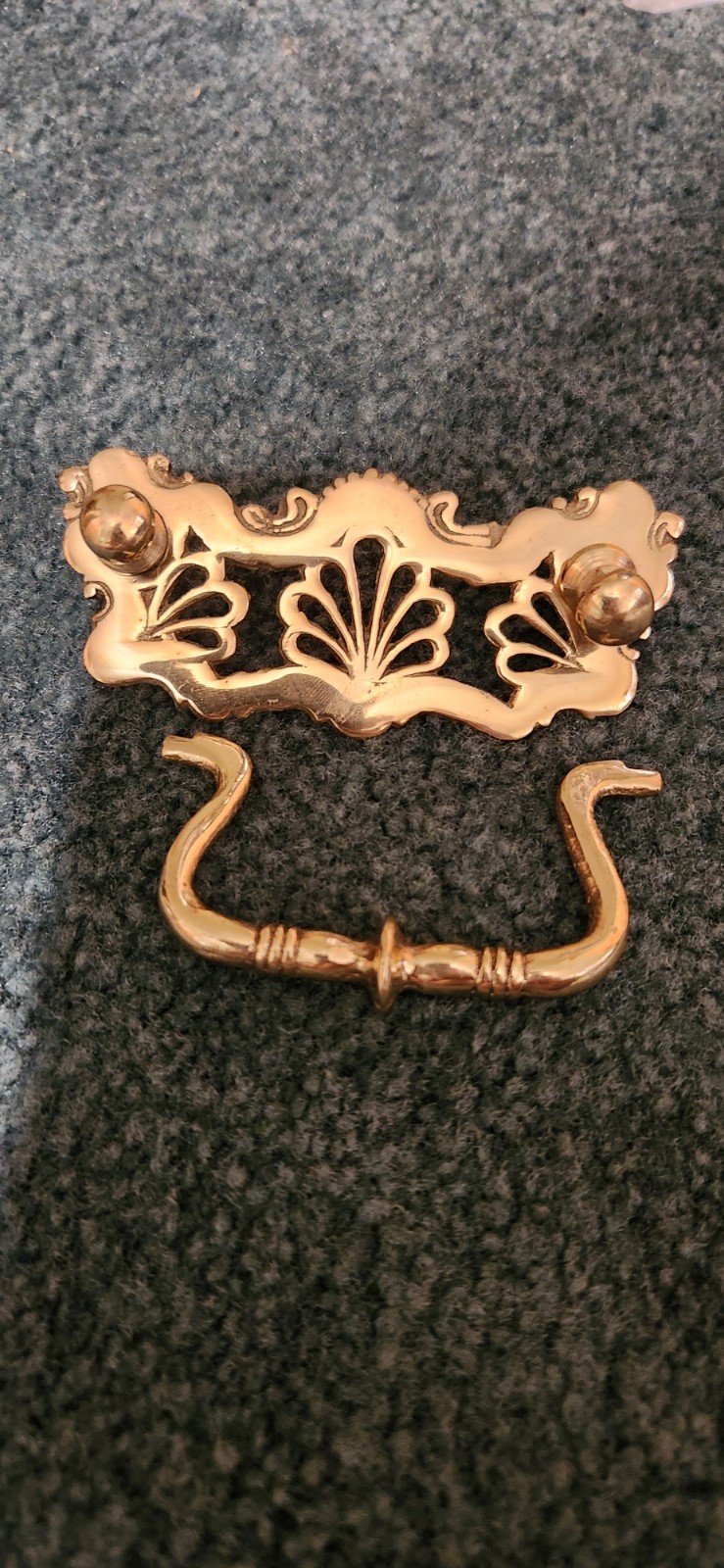 Vintage Drawer Pulls Drop Ball Brass Shiny Lot of 6