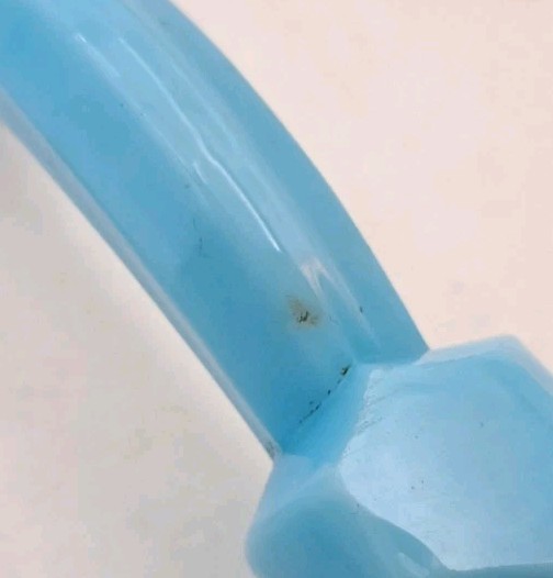 Antique Blue Milk Glass Handles Depression Glass Drawer Handle Hardware Lot of 6