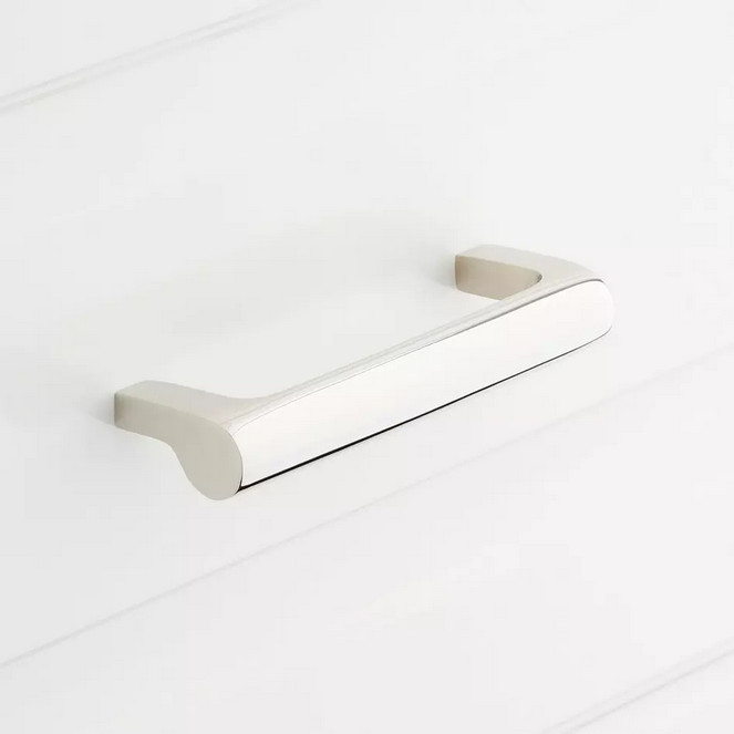 Signature Hardware, 306 Drawer-Pull Brass, 6″-Polished Nickel
