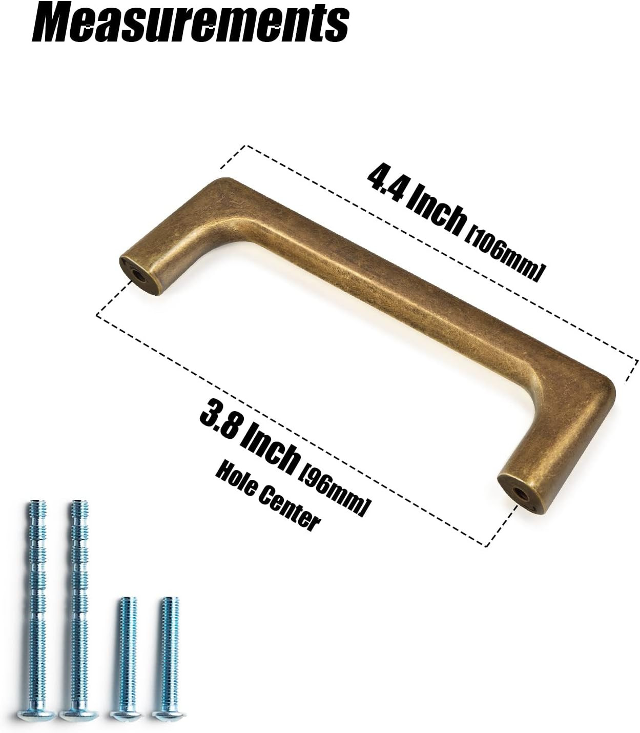 Antique Brass Cabinet Pulls – 12 Retro Zinc Alloy Handles, 3.8″ Centers