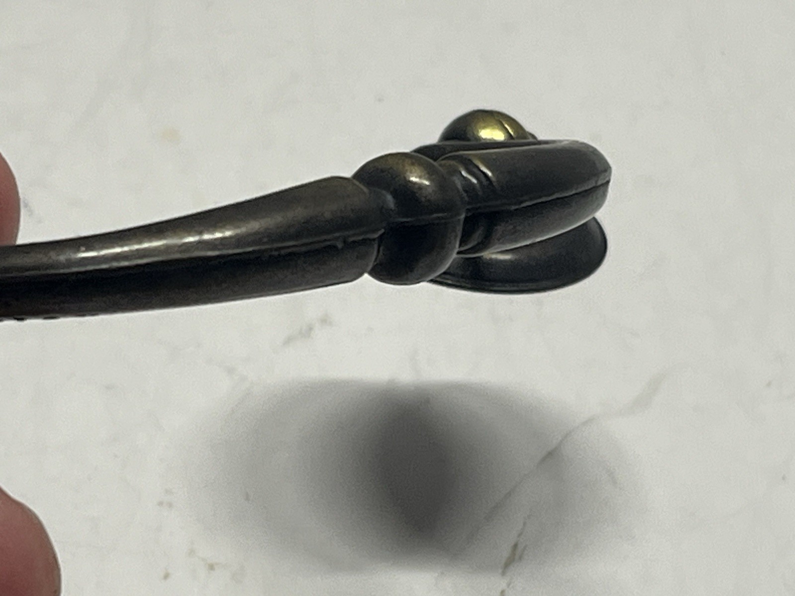 Vintage Lot (2) NOS KBC Antique Brass Drop Bail Pulls W/Backplates