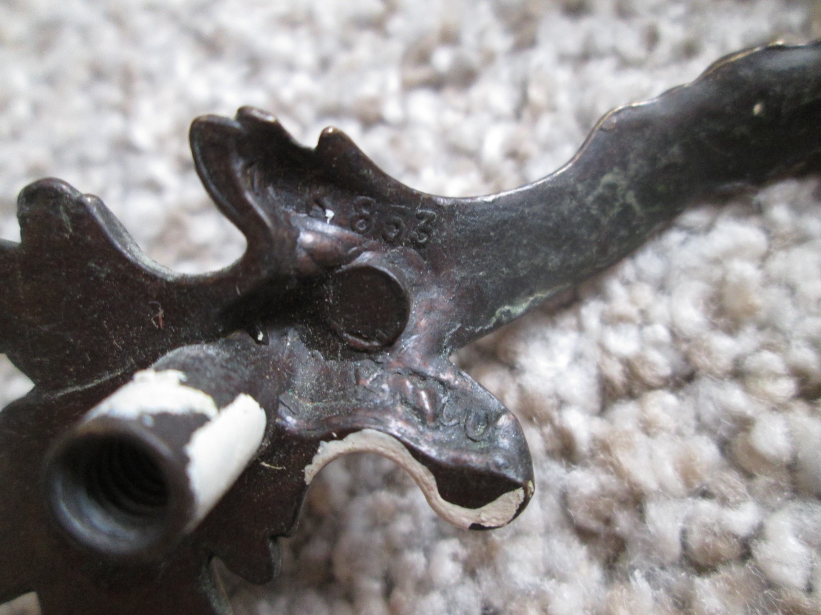 Vintage 4 brass French Provincial Drawer pull handles 2.5” C 4.5” long w/screws