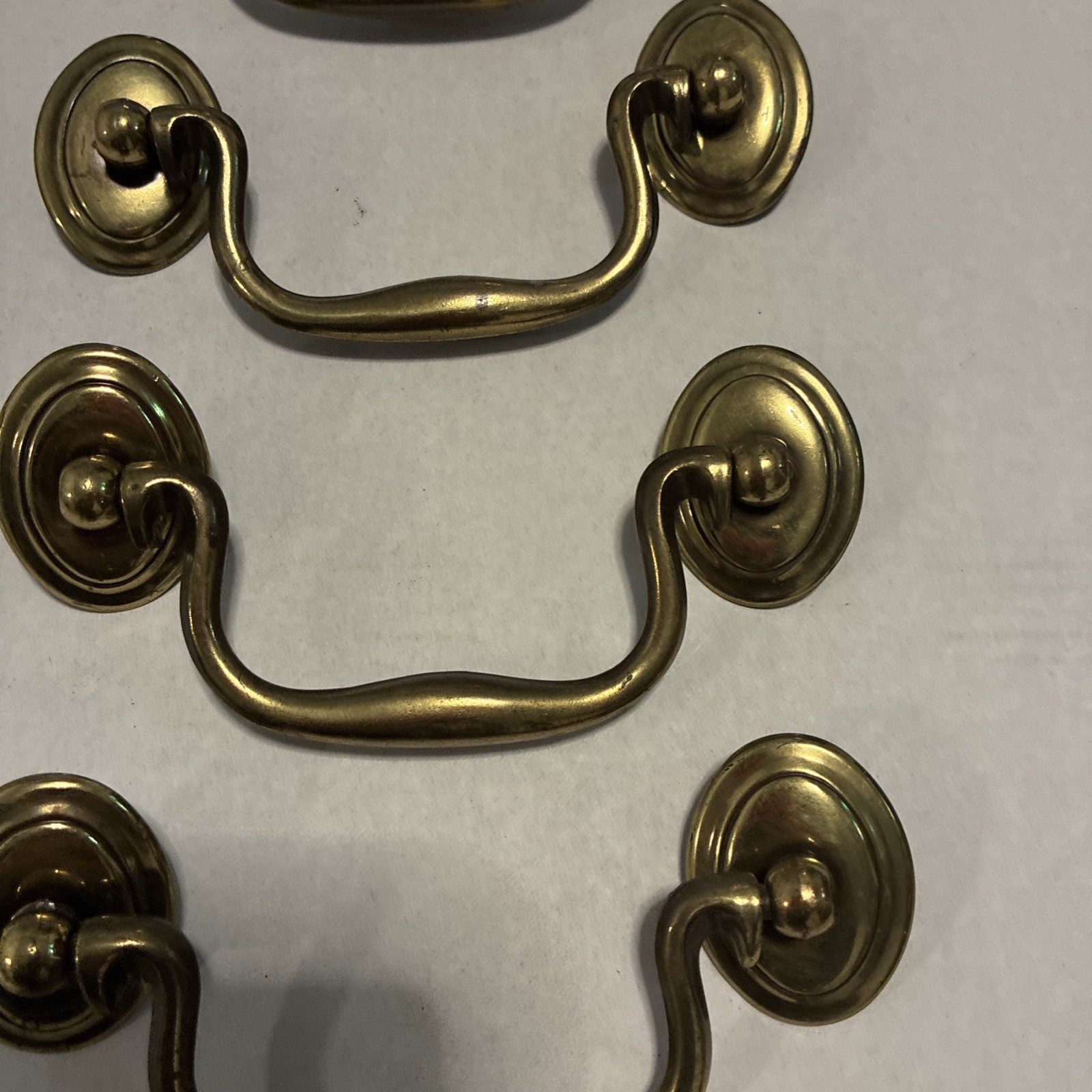 5pcsDrexel Esperanto Drawer Pull Tall Dresser Brass Vintage Drop Bail MCM Handle
