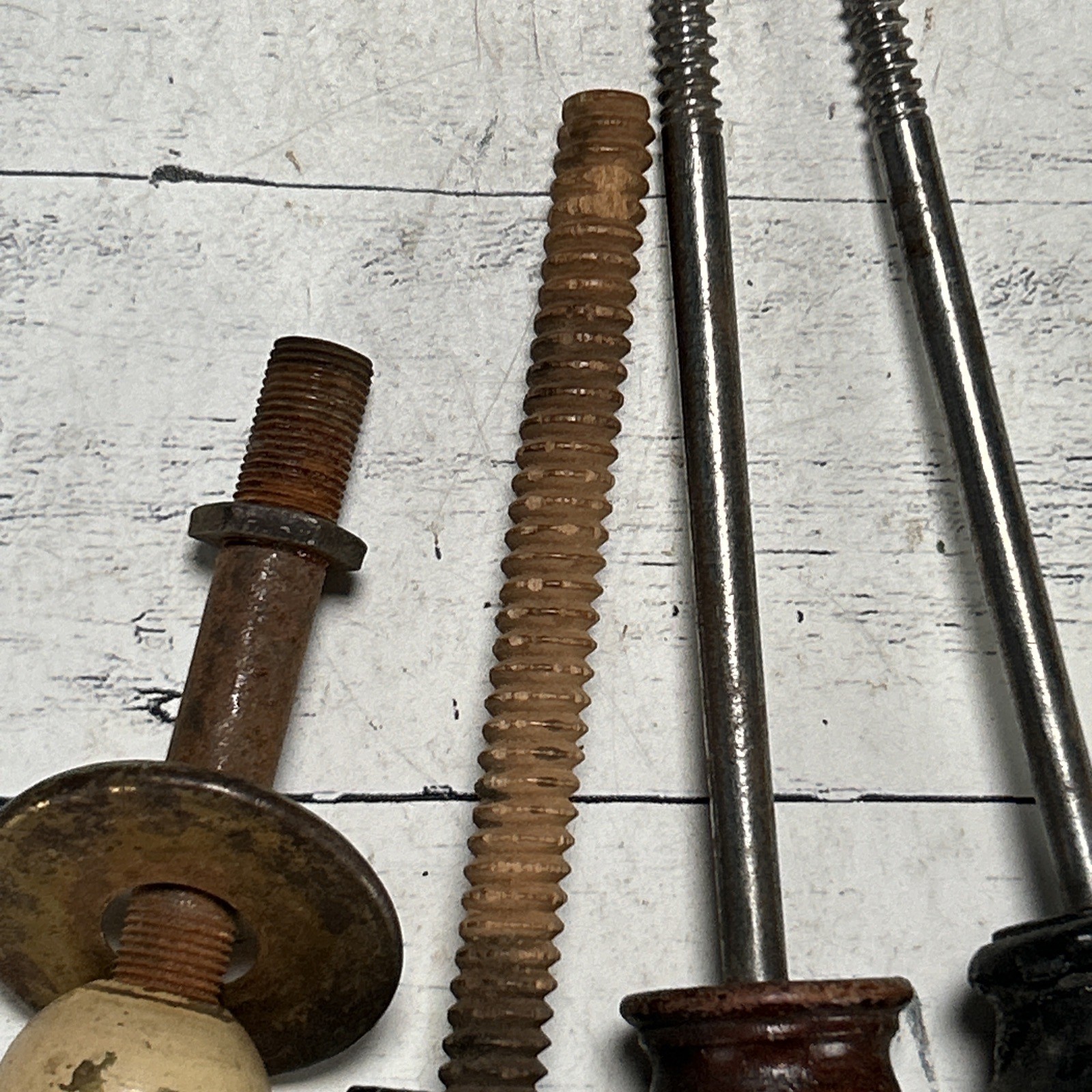 Vintage Drawer Pulls Lot 3 Wood 1 Solid Metal 1920s-1950s Architectural Salvage