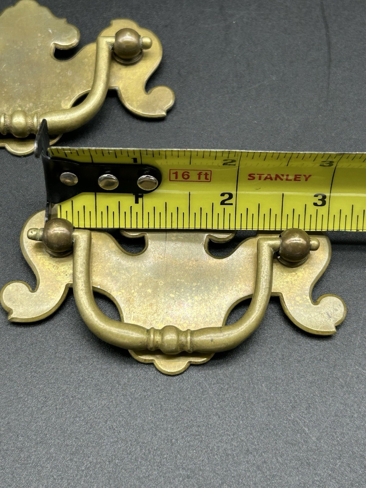 Ethan Allen Heirloom Vintage Brass Bail Handle Drawer Pulls X8 No Hardware