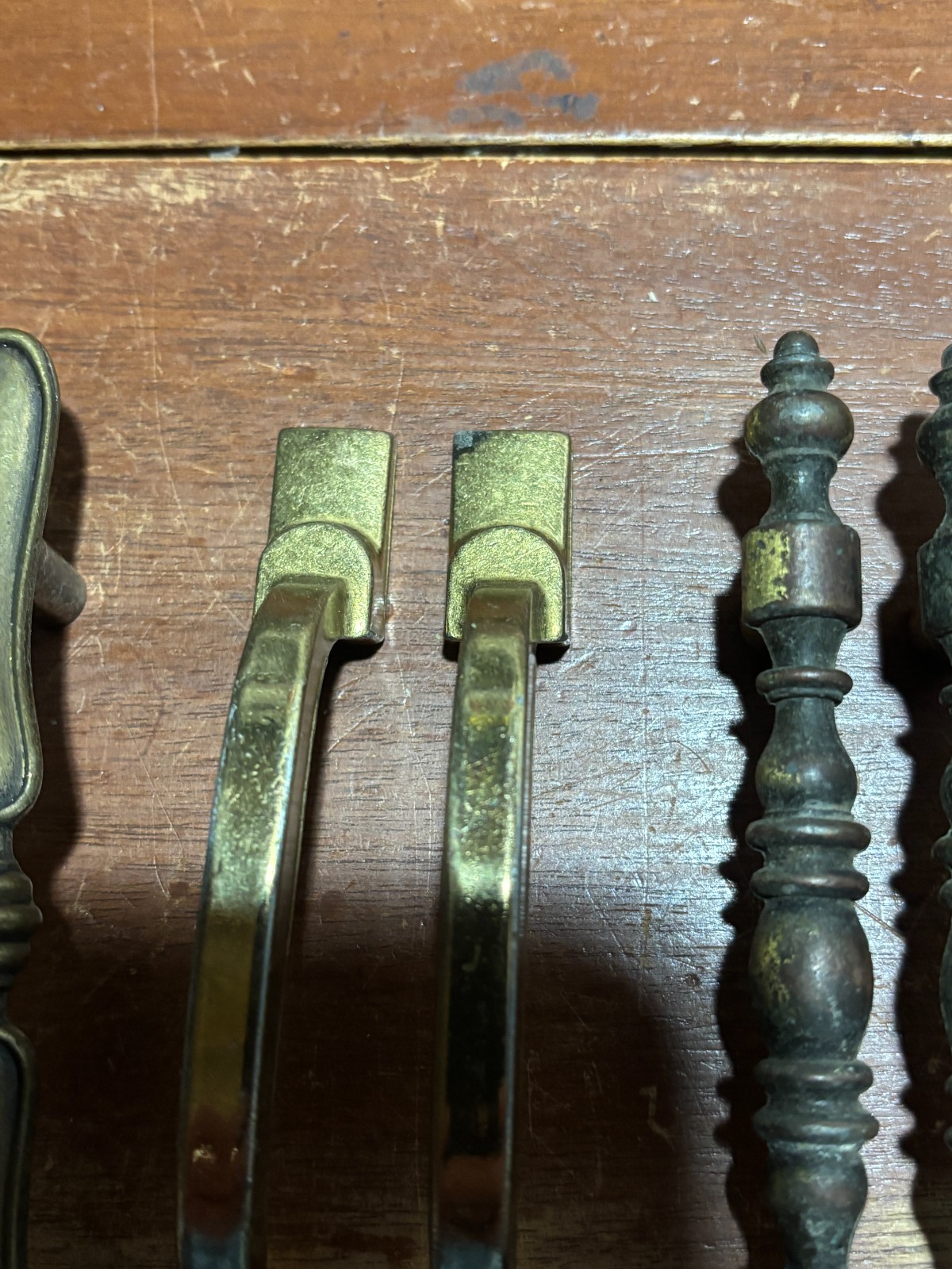 Vintage Lot of 12 Misc Variety Mixed Materials Door Handles Pulls Some Matching
