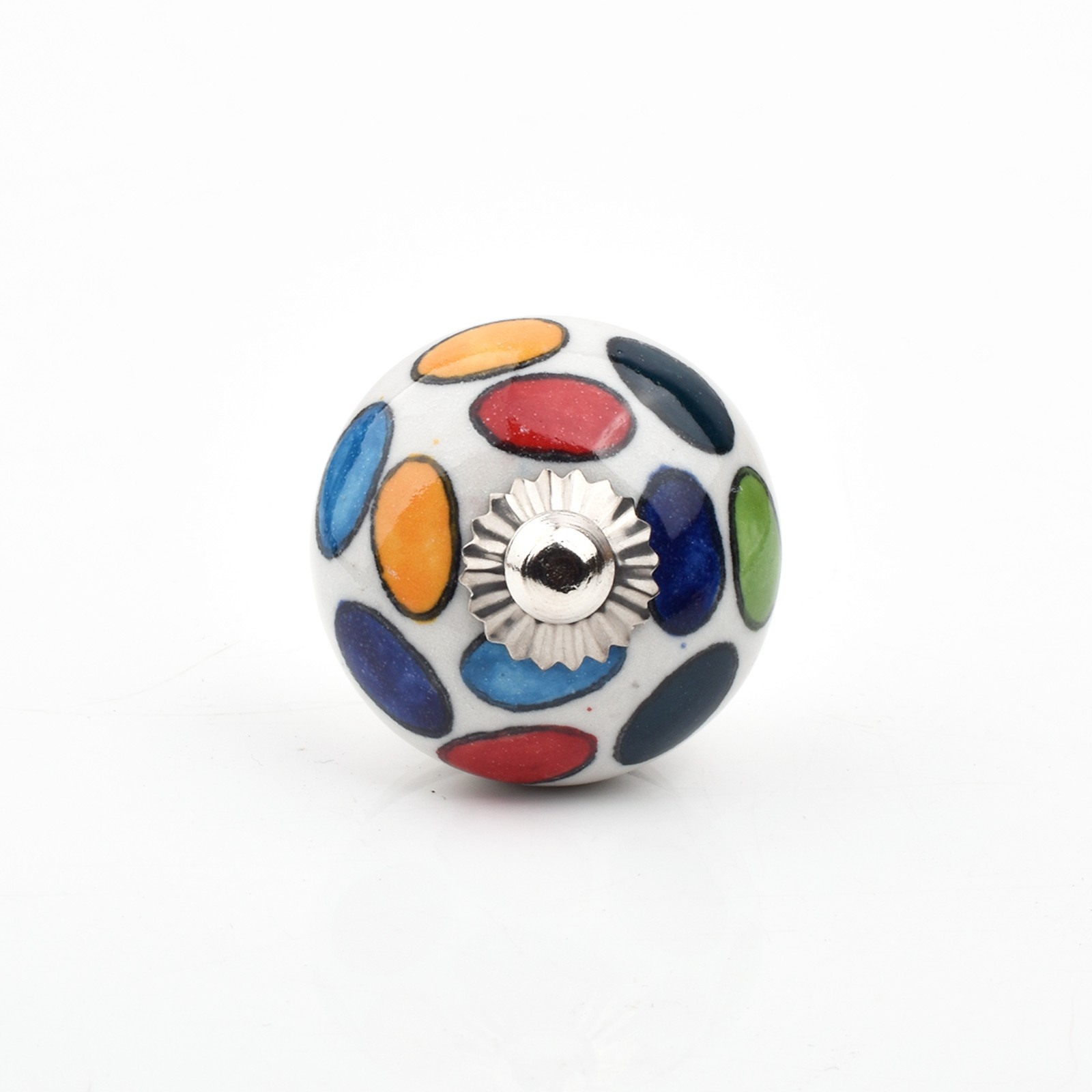 Ceramic Knob Multicolor Recycled Round Ceramic Pulls, Kitchen Cabinet Knobs
