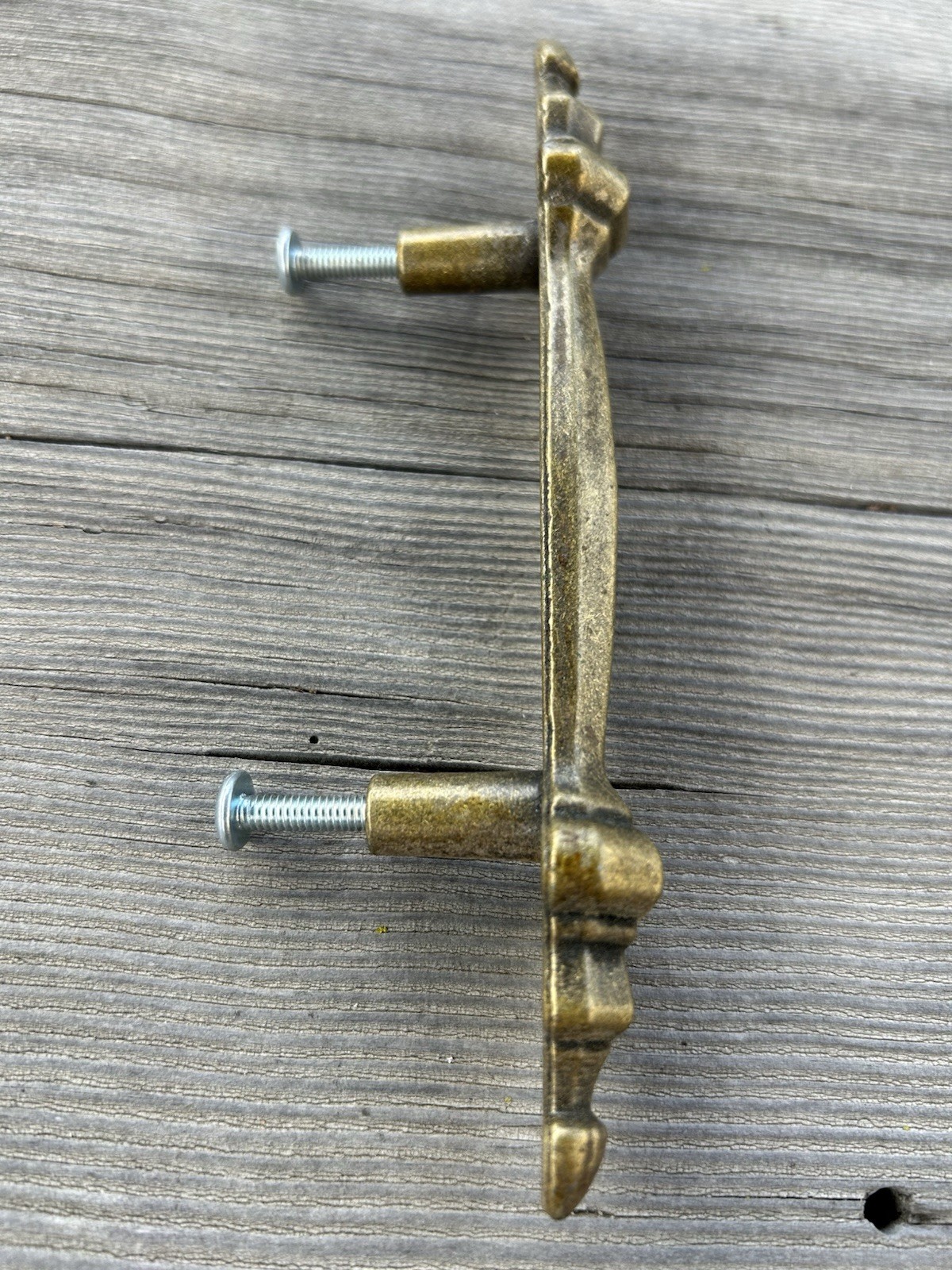 Brass Drawer Pull 6” Long With 3” Between Screw Holes Mid Century Traditional