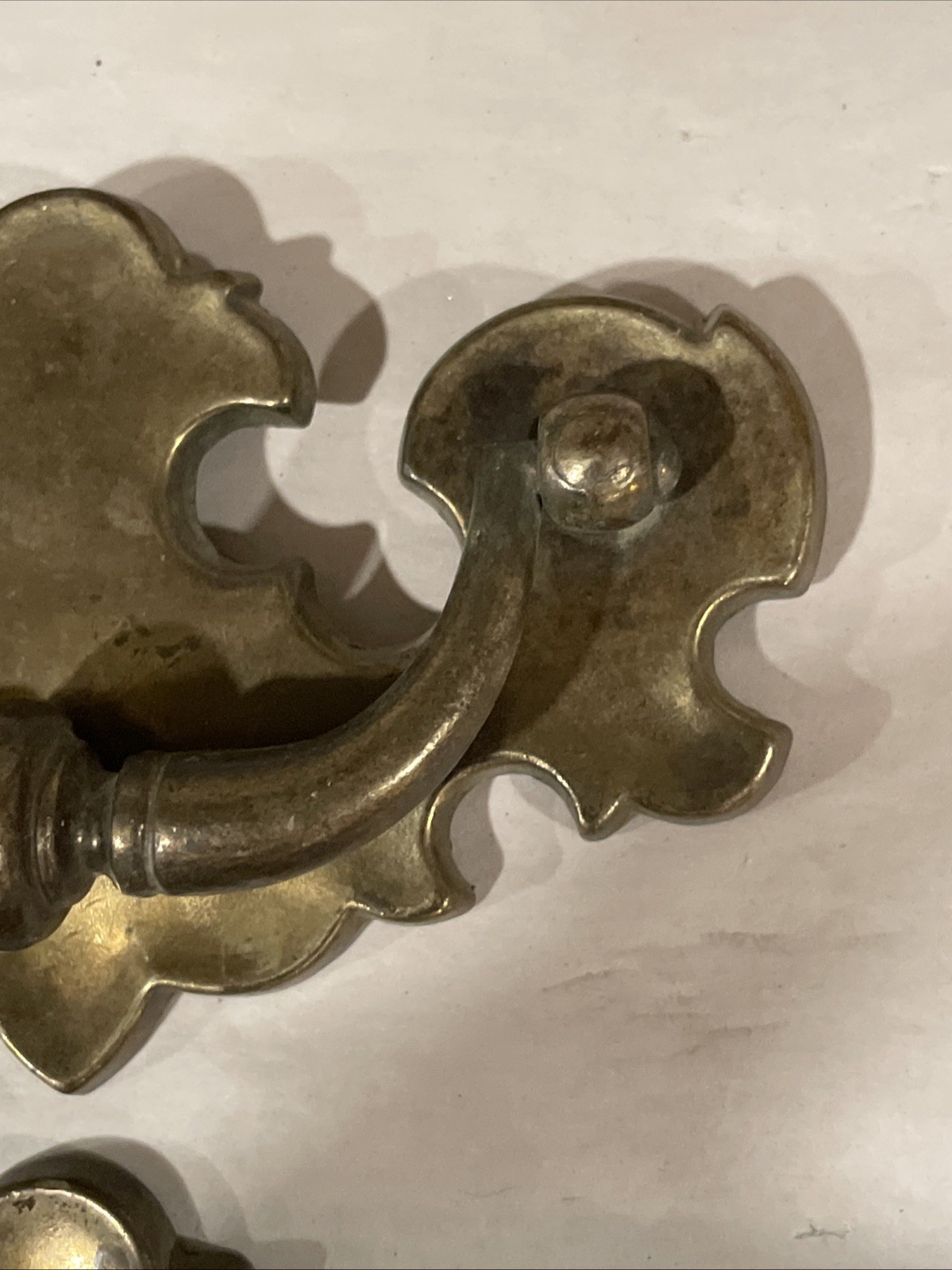 Colonial Chippendale Batwing Style Drawer Pull 4” Vintage Patina