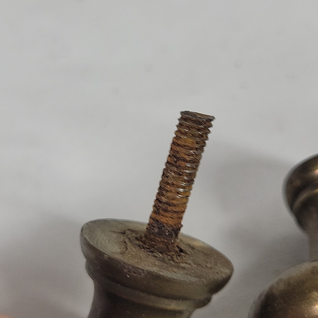 Vintage Brass Drawer Pulls 1 Inch Diameter