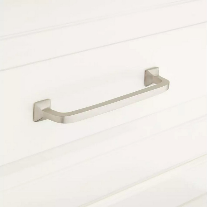 Signature Hardware – 4″ Klein Solid Brass Cabinet Pull – Brushed Nickel –