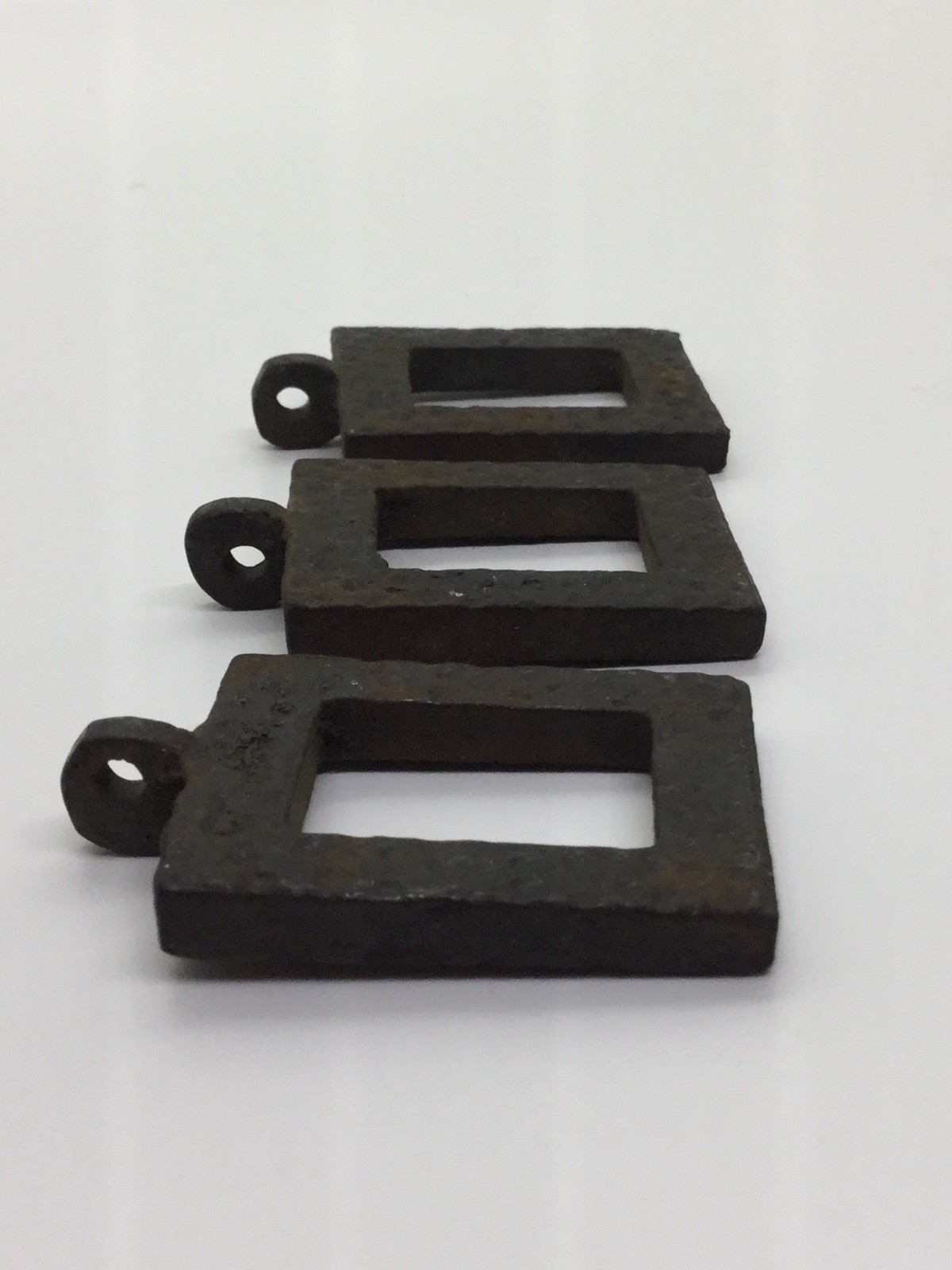 Arts and Crafts – Gothic Drawer Pull Rings Black Hammered Iron Not reproduction!