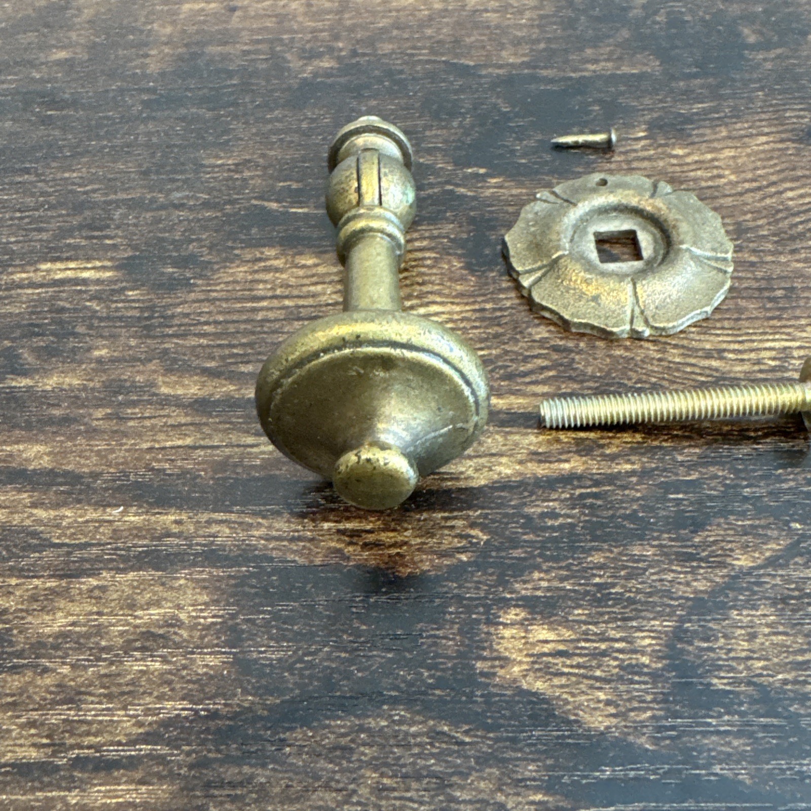 Drexel Esperanto Drawer Pull Teardrop Brass Dresser Handle Backplate Vintage MCM
