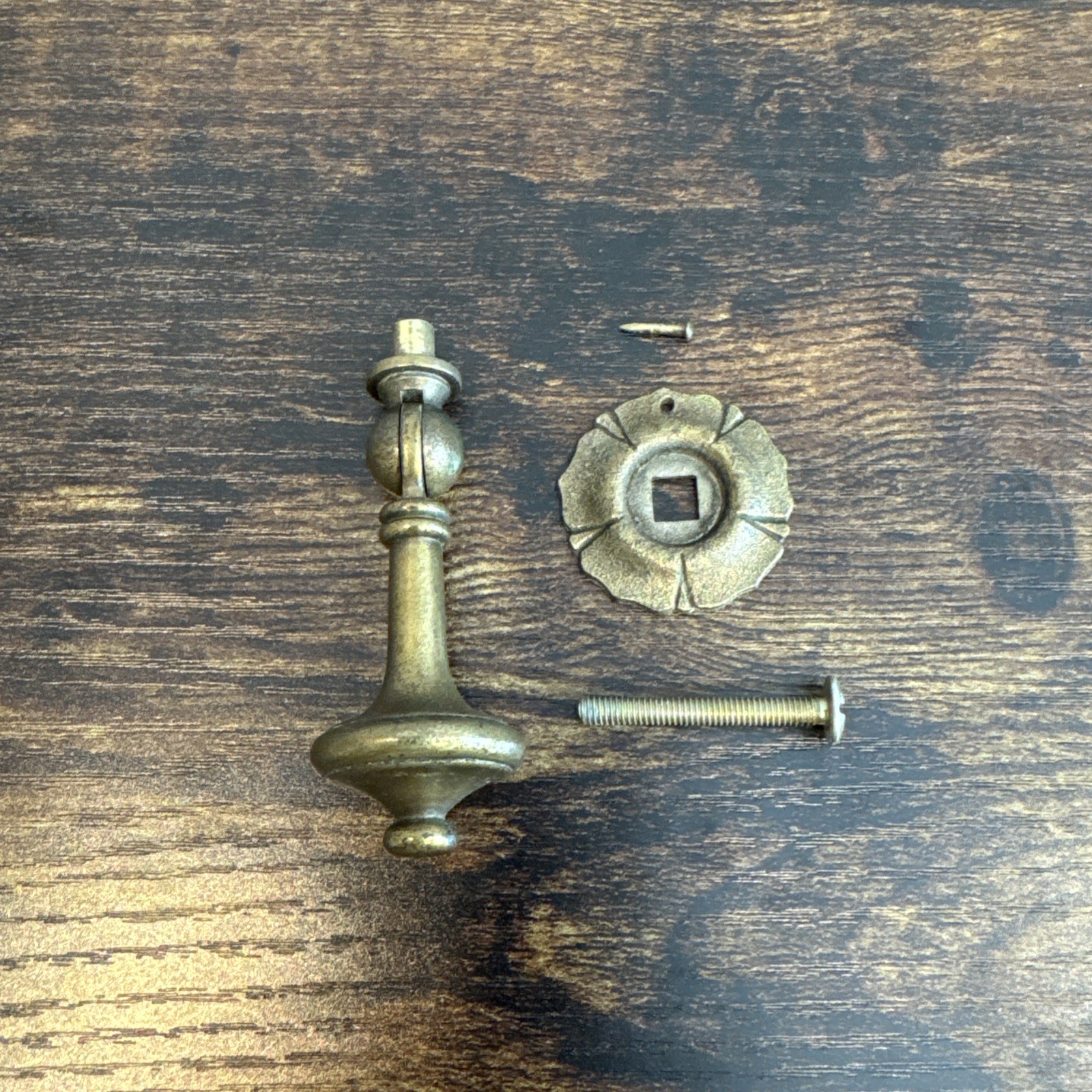 Drexel Esperanto Drawer Pull Teardrop Brass Dresser Handle Backplate Vintage MCM