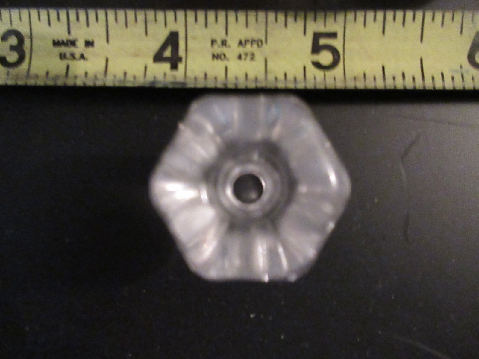3 Vintage 6 sided Small Glass Crystal Cabinet Knobs Drawer Pulls