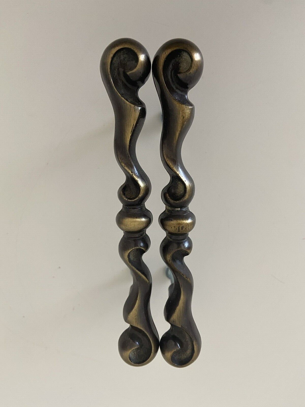 2 Vintage Antique French Style Drawer Pulls Bows 3″ Center Ornate Never Used