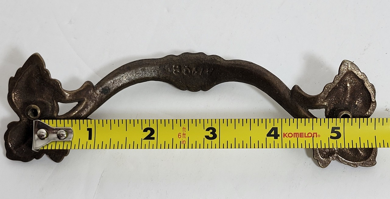 4 Lg Antique Brass French Provincial 6 1/4″ Cabinet Pulls Furniture Handle 5″ OC