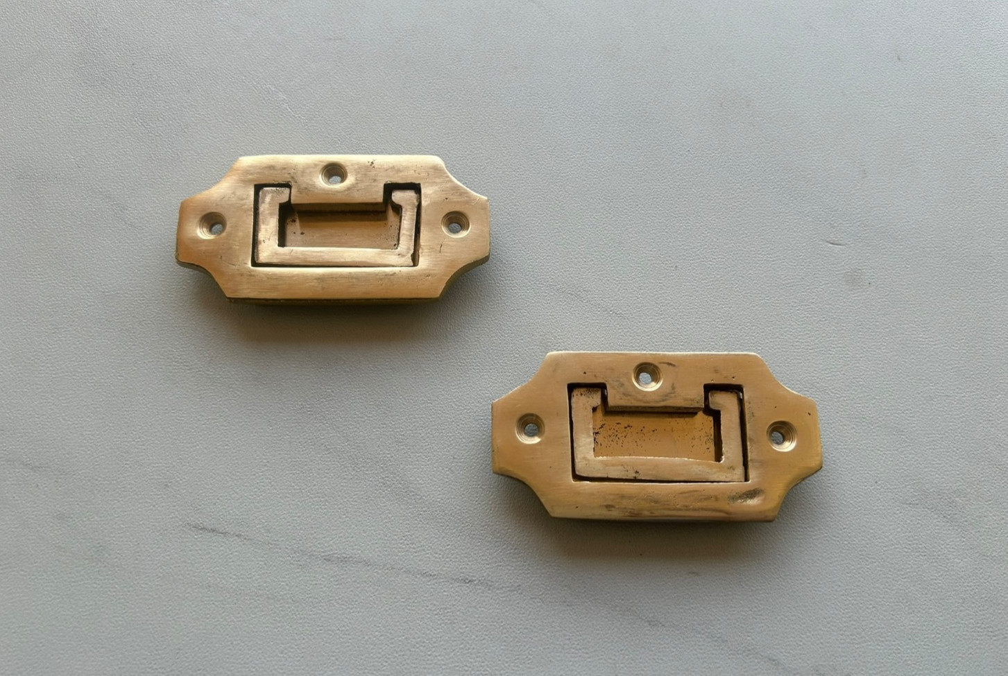 Brass Modern Hidden Recessed Concealed Flush Grip Pull Knob Handle DrawerCabinet