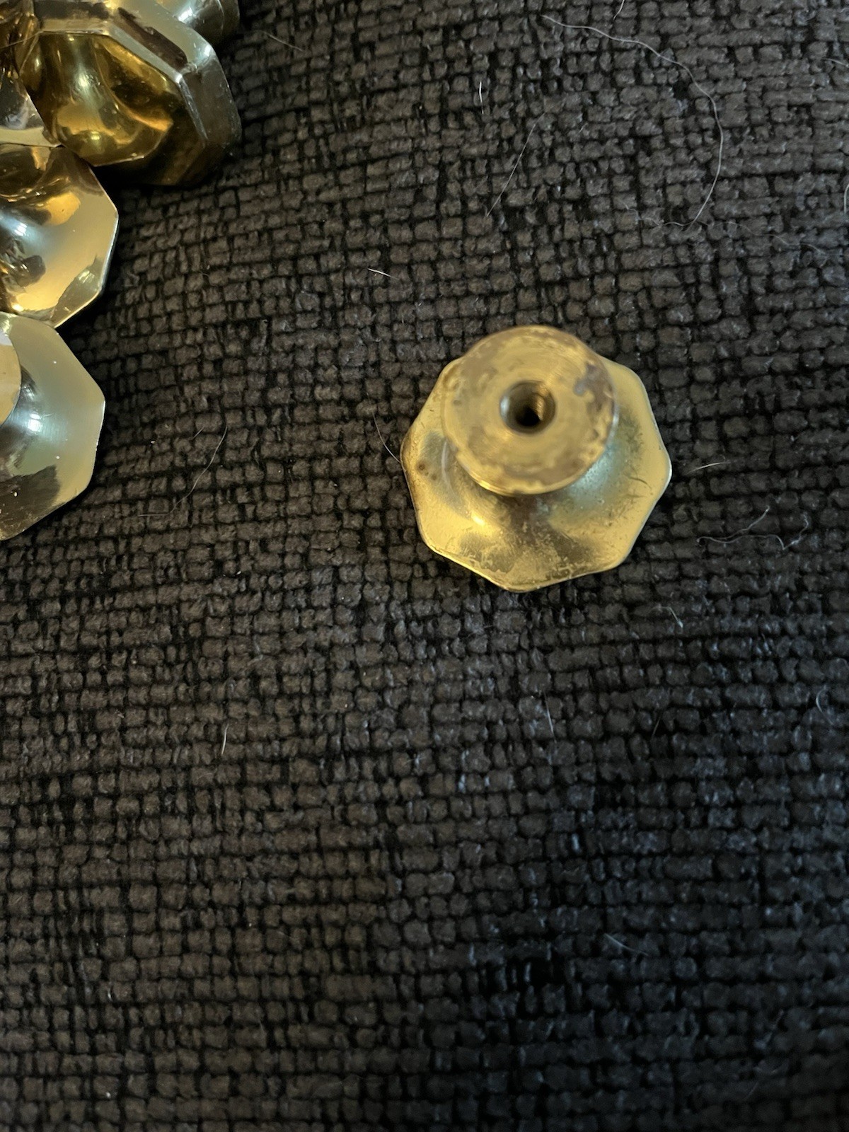 Vintage Solid Brass Hexagon Shaped Drawer Knobs With Hardware Set Of 46