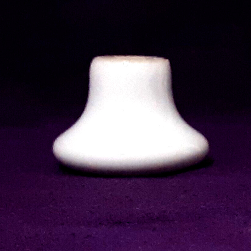 Vintage White Mushroom Shape Porcelain Drawer Pull Knob Center Screw 3/4 in.