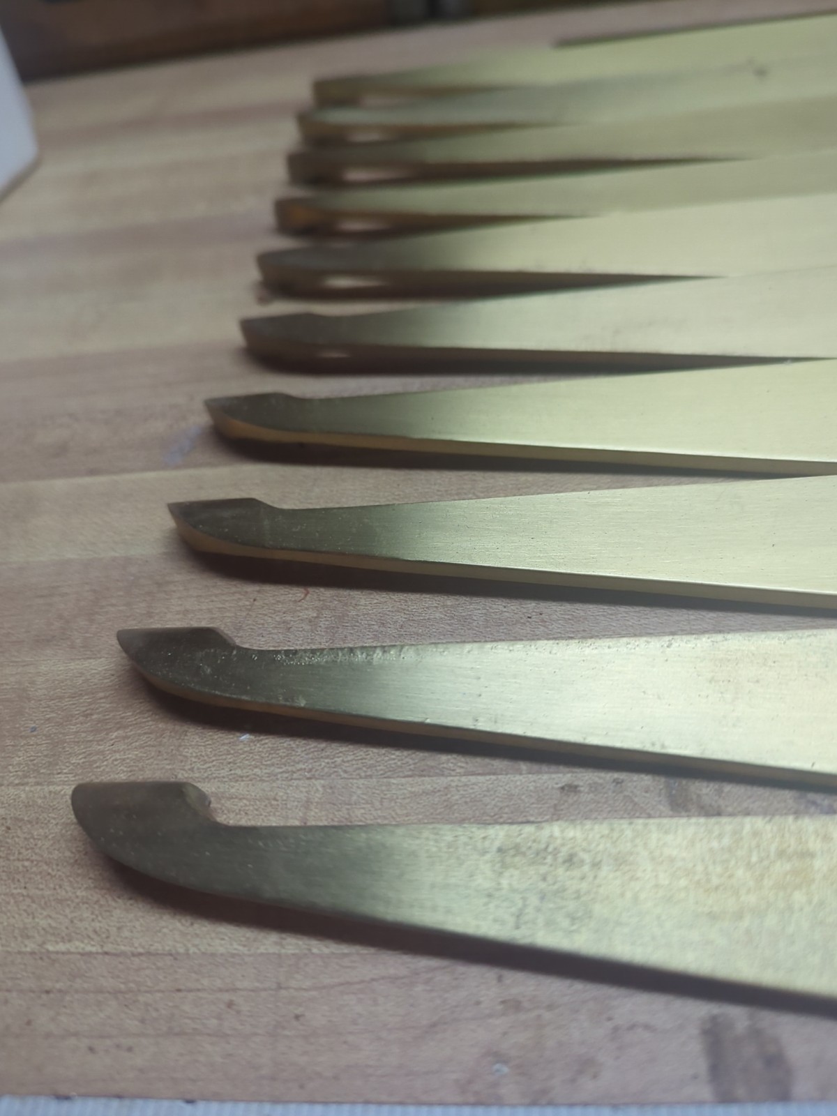10 Vintage Long Art Deco Brass Drawer or Cabinet Pull Dresser Handle, 12″