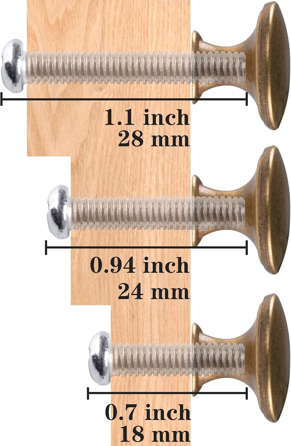 Classic 6 Pack Antique Brass Drawer Pulls – Easy Install Knobs with Screws