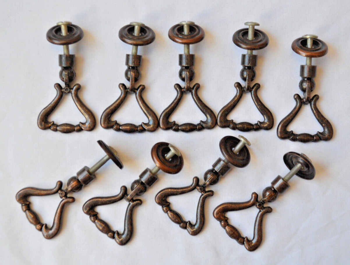 Soviet Drawer Handles vintage Set 9x USSR Furniture fittings Cabinet Pulls Knobs