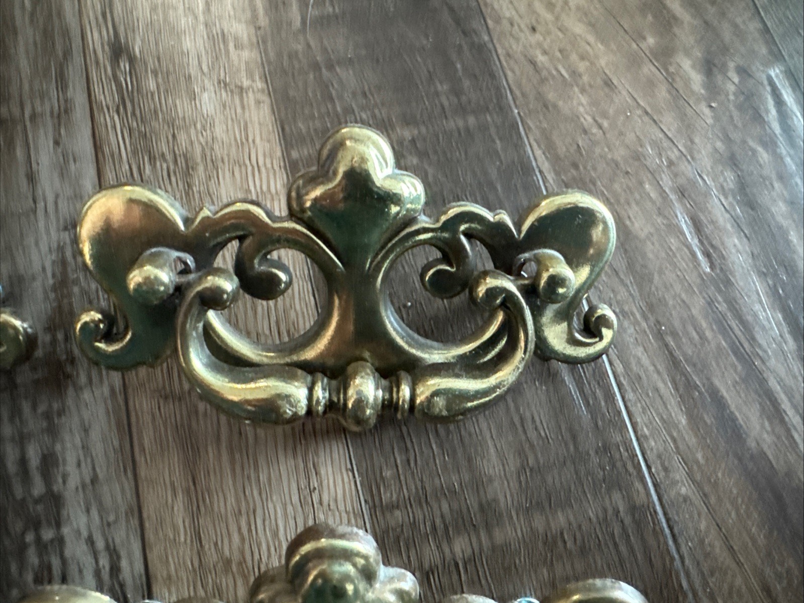 Vintage Cont B 1988 Drop Bail Drawer Pull Handle B1066 Shiny Brass 3″ Lot Of 5