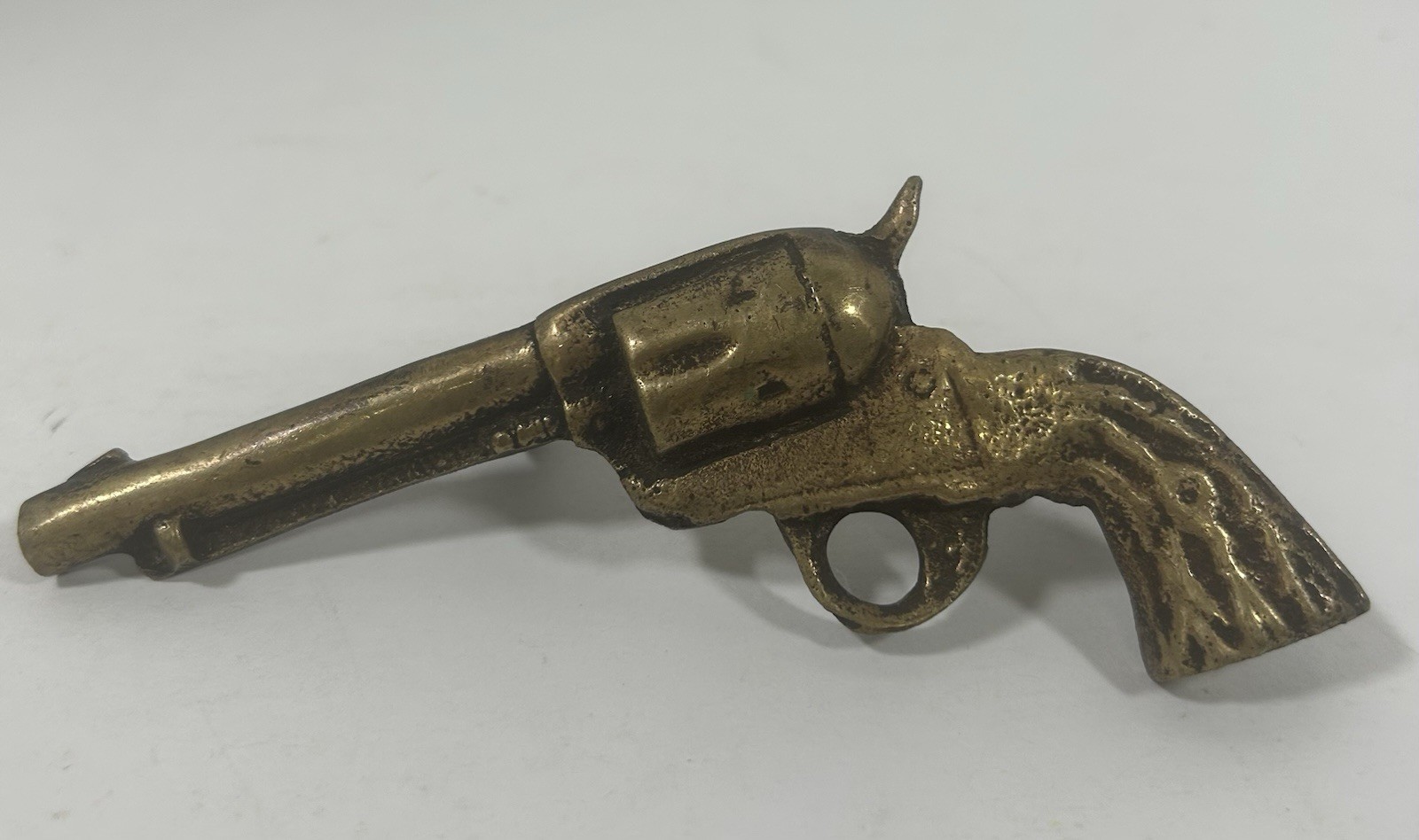 Metal Drawer Pull Handle Western Cowboy Gun Knob Brass Look Finish