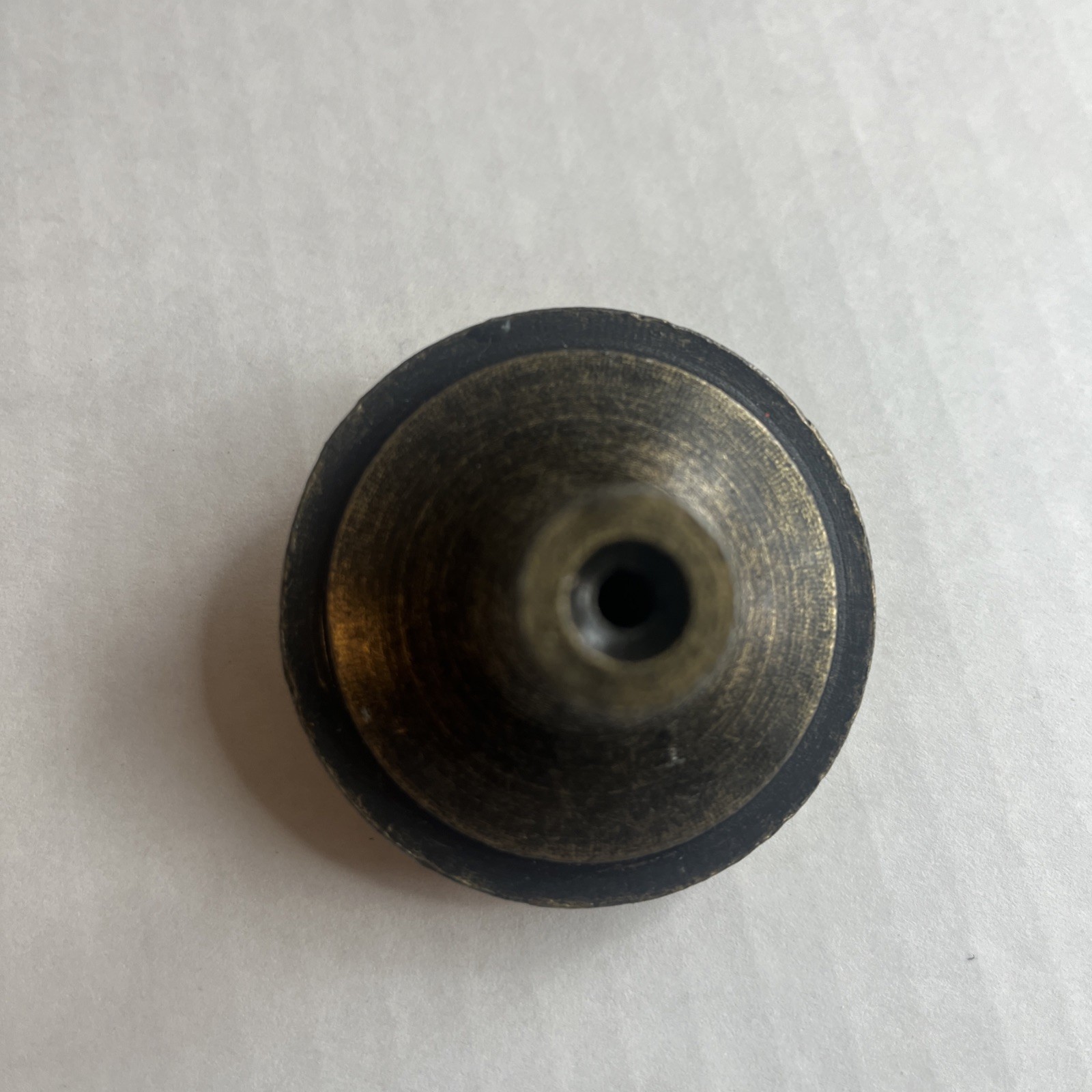 Brass Glass Drawer Pull Antiqued Knob Large 2 Inch Heavy Furniture Single Screw