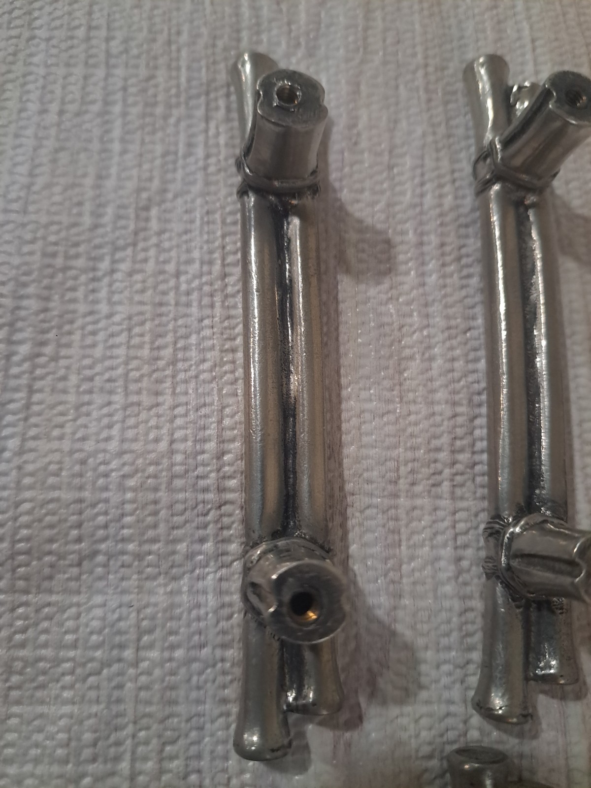Lot Of 5 DArtefax DHP2-ORB Double Bamboo Pulls. Oil Rub Finish With Brass Insert