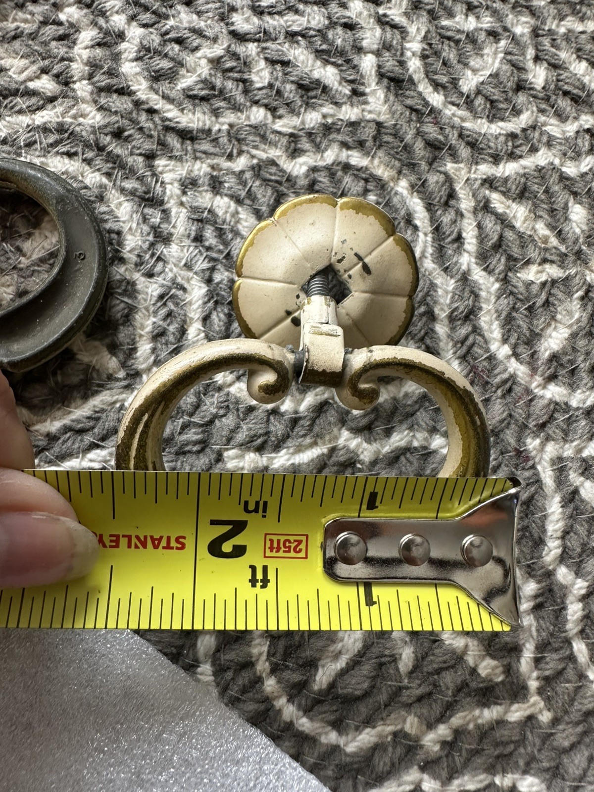 Vintage Bronze French Provincial Drawer/Cabinet Knob Floral Round Lot of 4