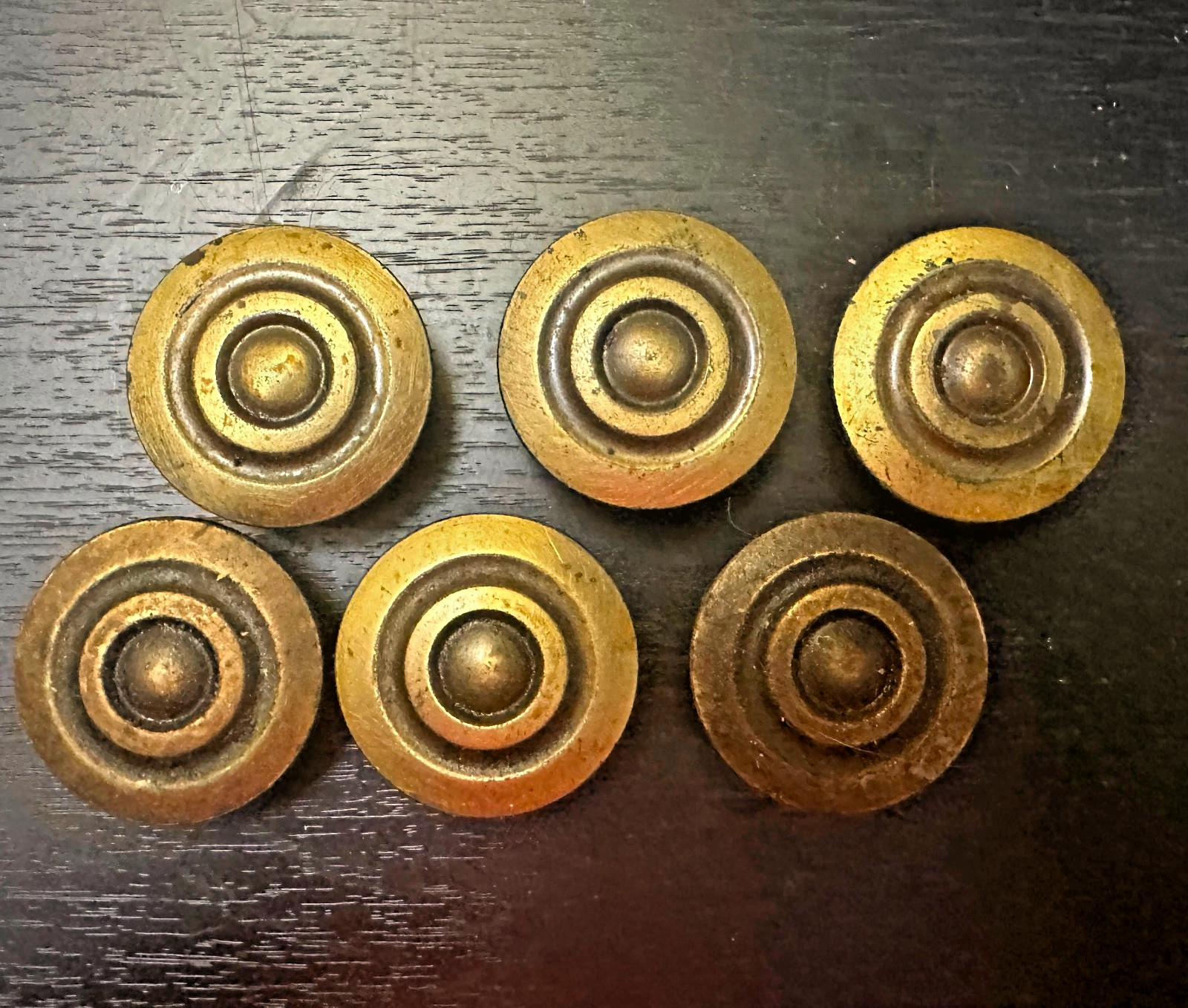 ‎Vintage Burned Bronze Drawer Pulls Knobs – 1.5in Bullseye Mid-Century Hardware