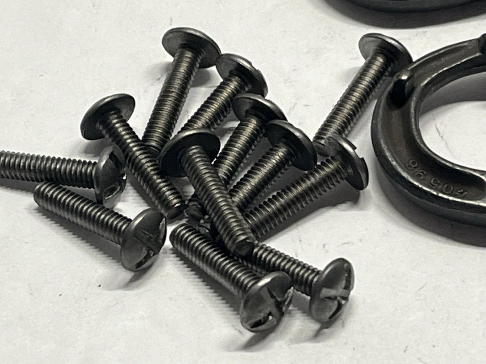 Vintage Lot(12) NOS KBC Black Powder Coated Rd.Drop Ring Drawer Pulls