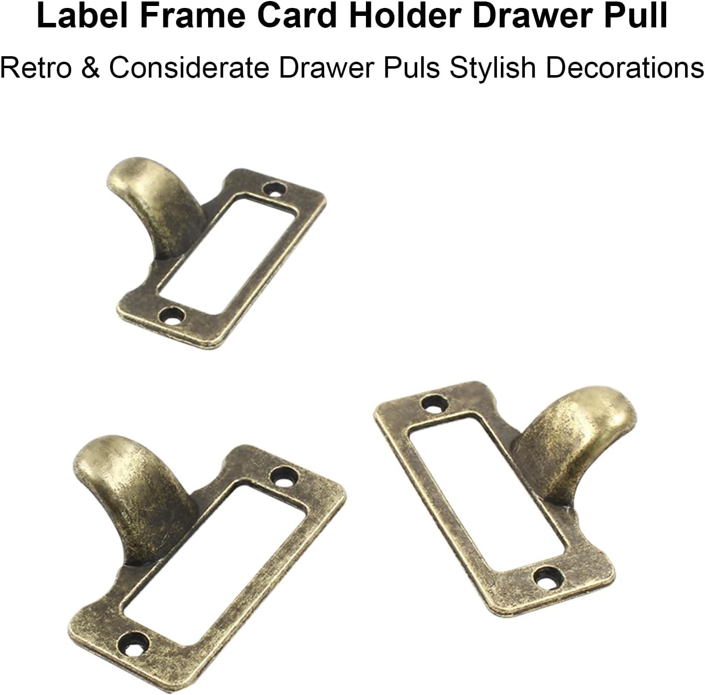 30pcs Card Catalog Drawer Pulls, Antique Bronze File Label Card Holder Pull H…