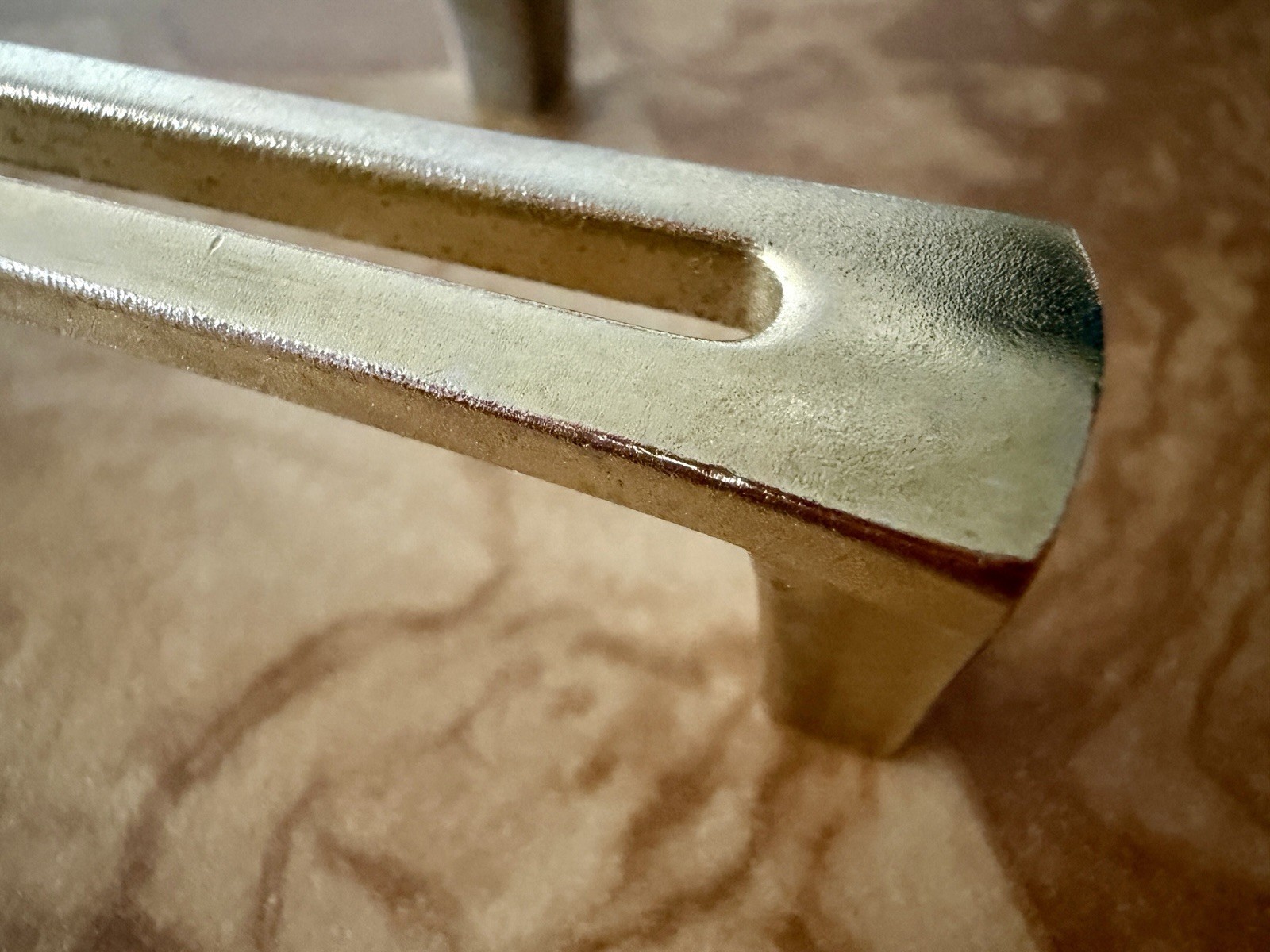 Vintage Japan MCM Cabinet Drawer Pulls 3” Center Brass & Brushed Metal Pair