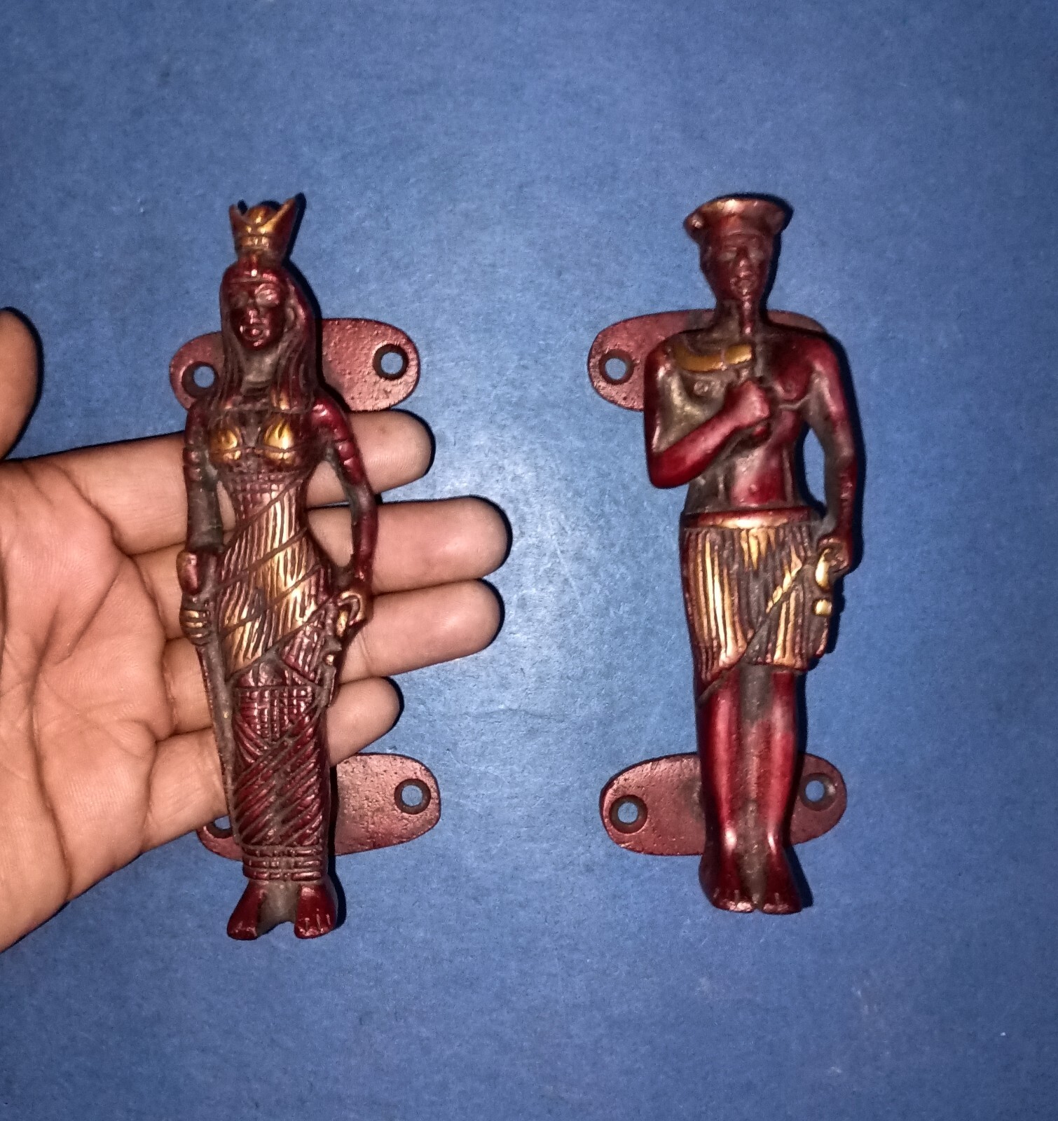 Tribal Man and Woman Door Grip Roman Empires Brass Egypt Door Handles Pair HK560
