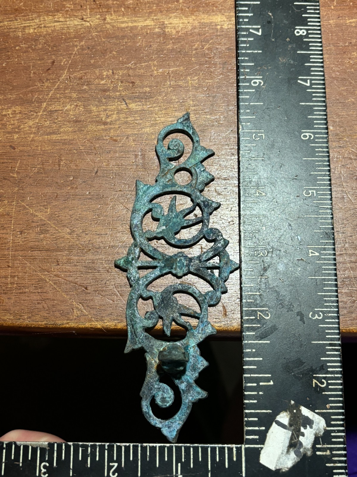 Lot of 4 Mixed Ornate Vintage Metal Drawer Backplates two with Pulls