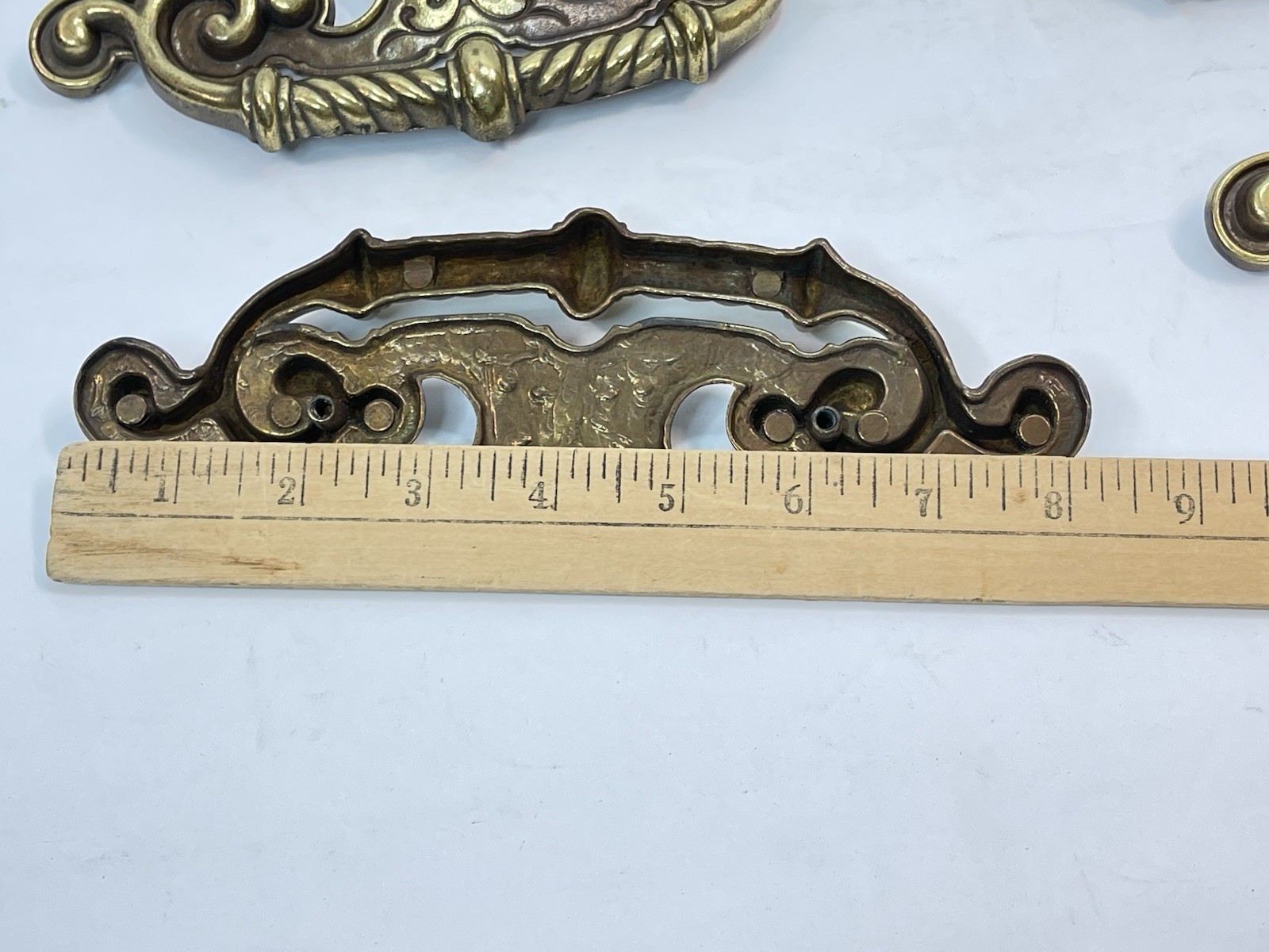 Set Of 6 Keeler Brass Company Vintage Drawer Pulls Handles Huge 8.25″