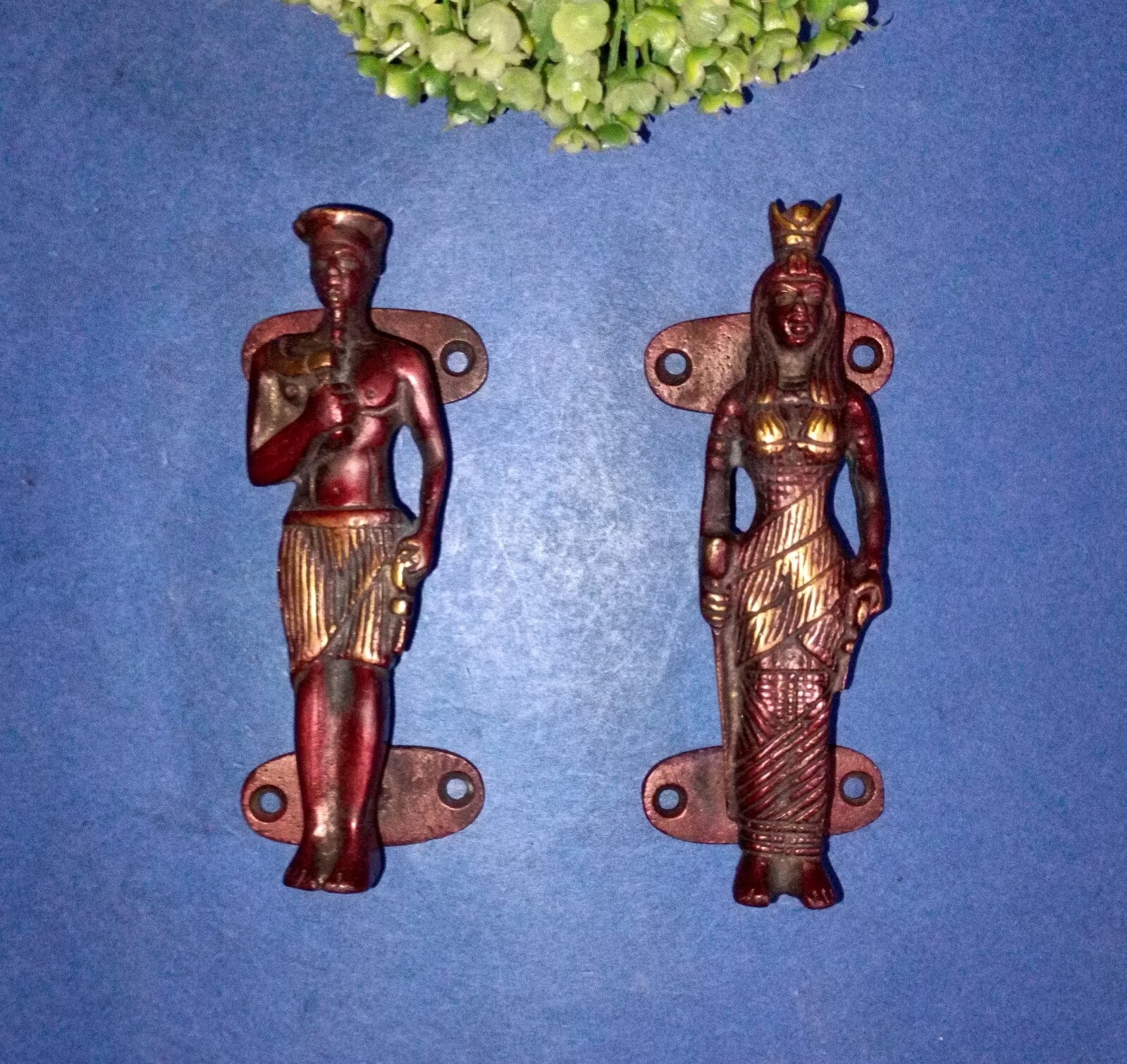 Tribal Man and Woman Door Grip Roman Empires Brass Egypt Door Handles Pair HK560