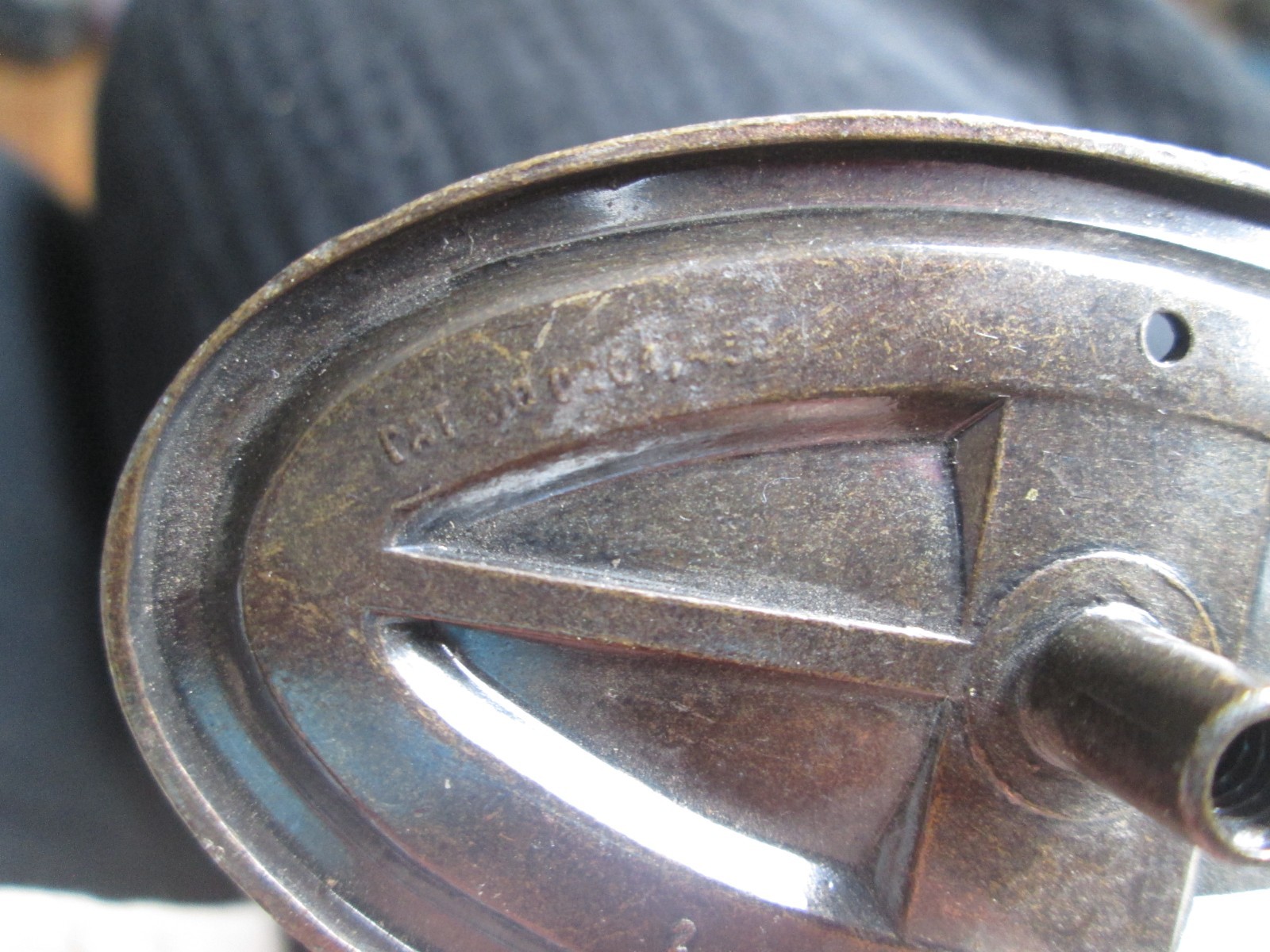 Vintage 1964 Hepplewhite Oval Drawer Pull Drop Bail Brass Stamped RD CAM Amerock