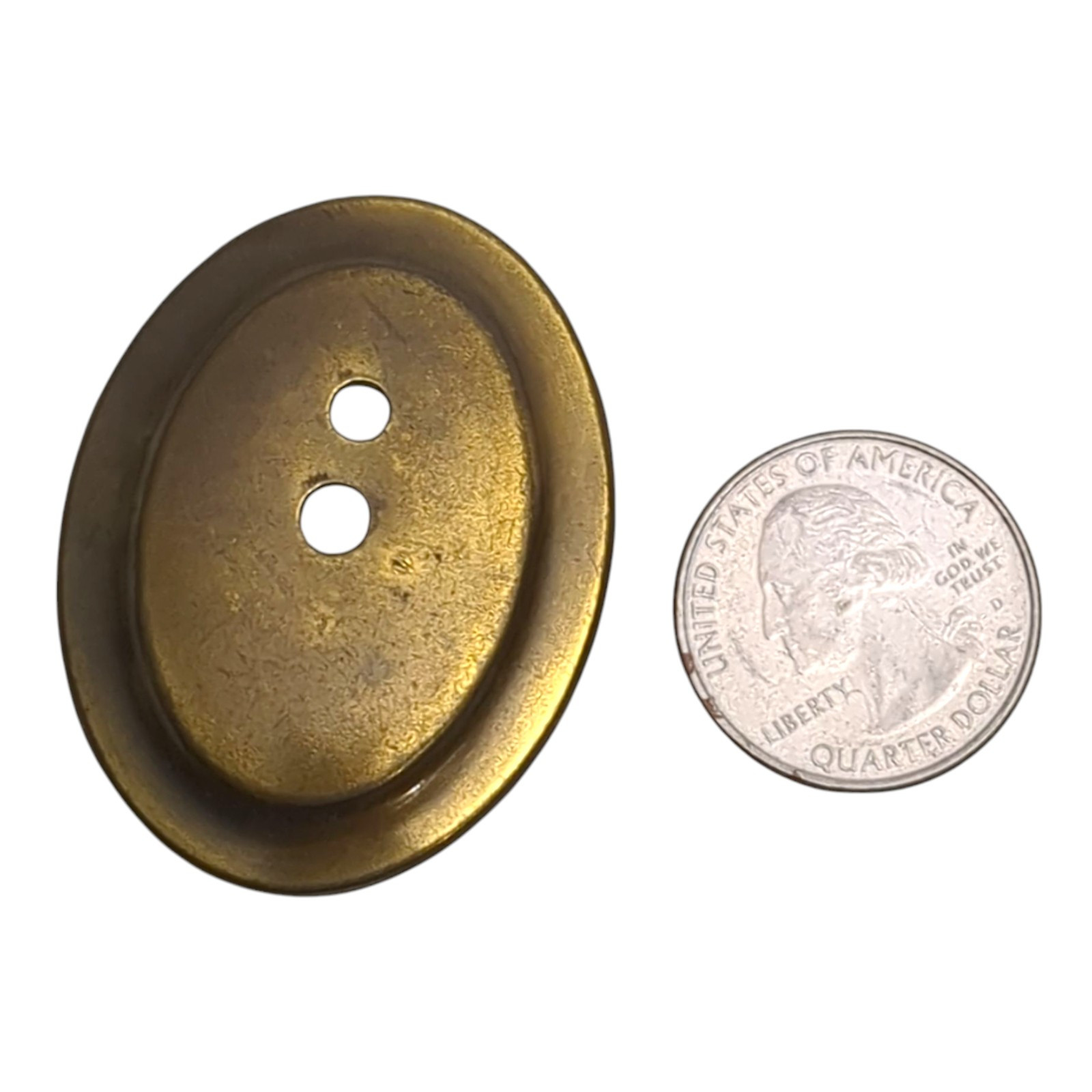 Vintage Brass Drawer Knobs Back Plate Oval 1 3/4″ x 1 3/8″ 1995 KBC 45523