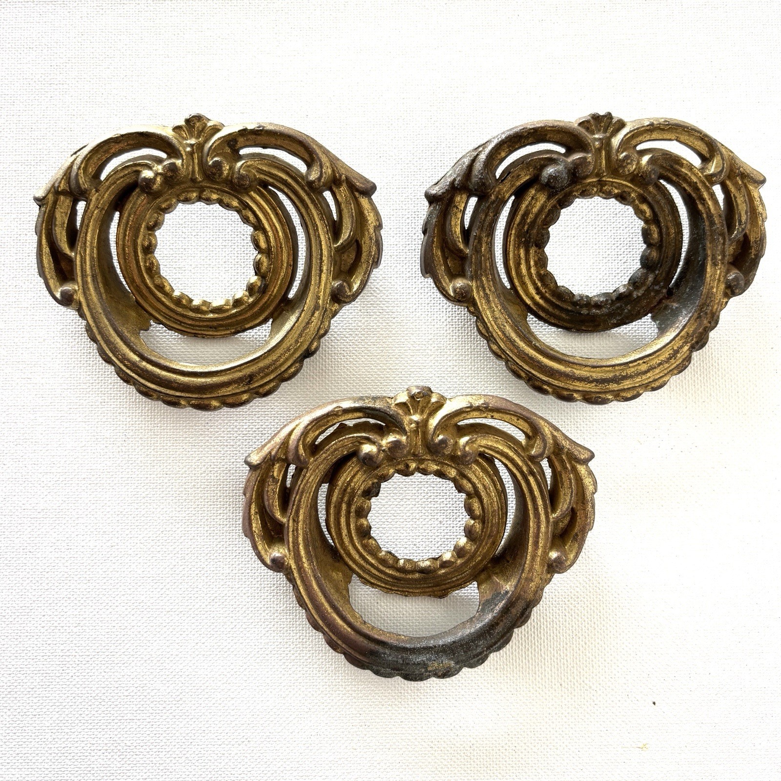 antique drawer pulls ornate 1800’s Victorian furniture door handle hardware 3″