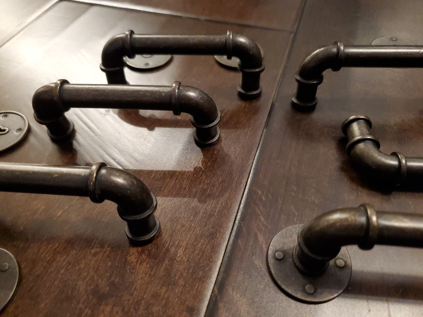 Six 3.5″ Industrial Farm Bronze Tone Cabinet Handle Drawer Pulls 3″ Hole-Hole