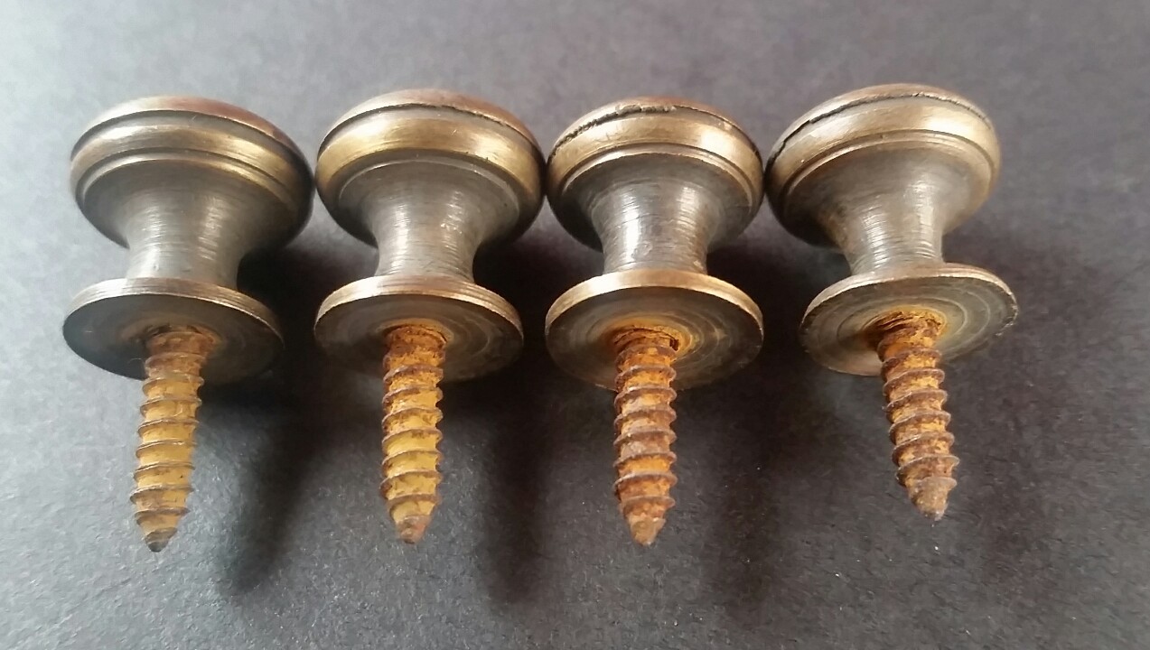 10 Solid Brass SMALL Stacking Barrister Bookcase 1/2″dia Knobs drawer Pulls #K18
