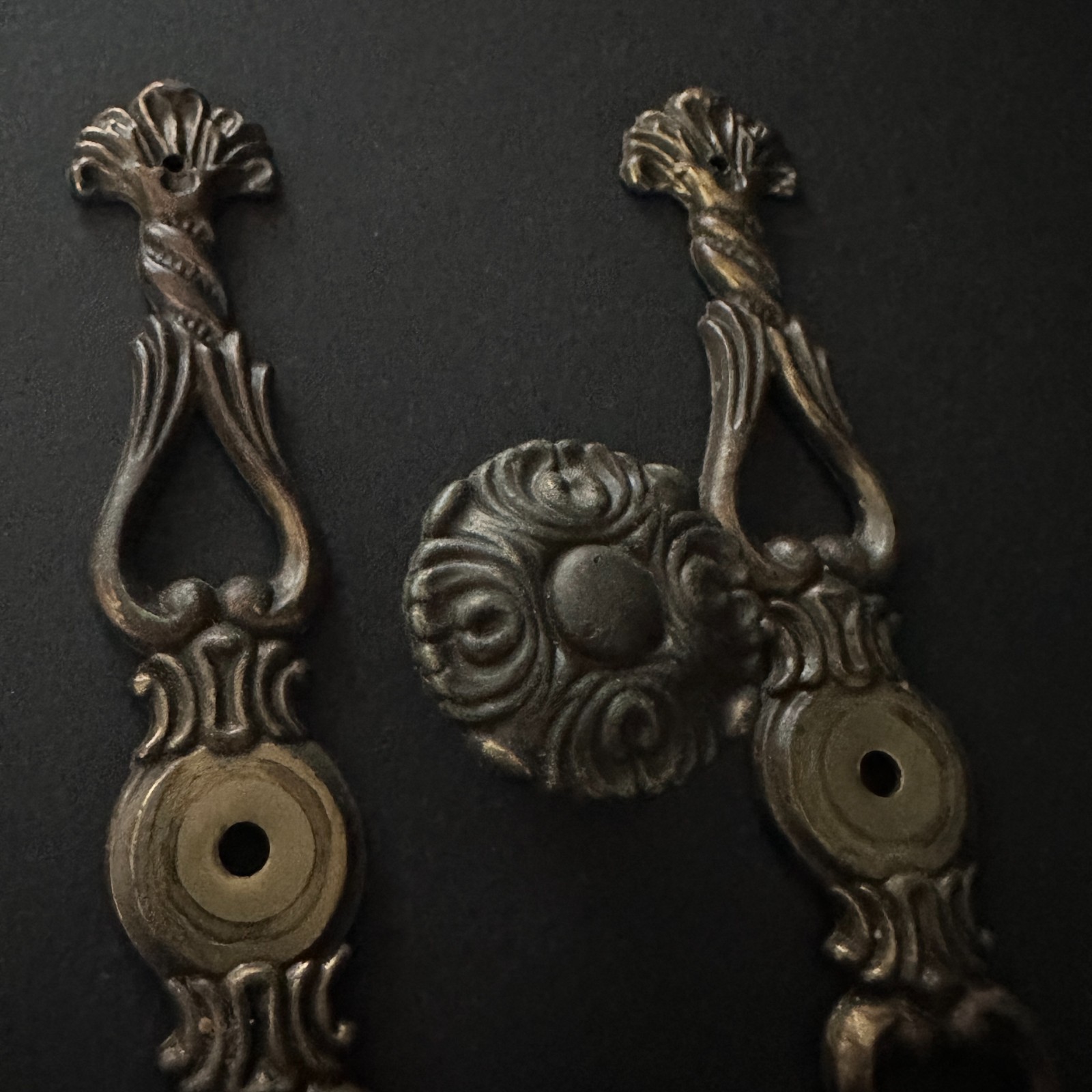 Vintage Keeler Brass Co. Cabinet Pull Backplates Knobs Set 1995 KBC AB02 45496