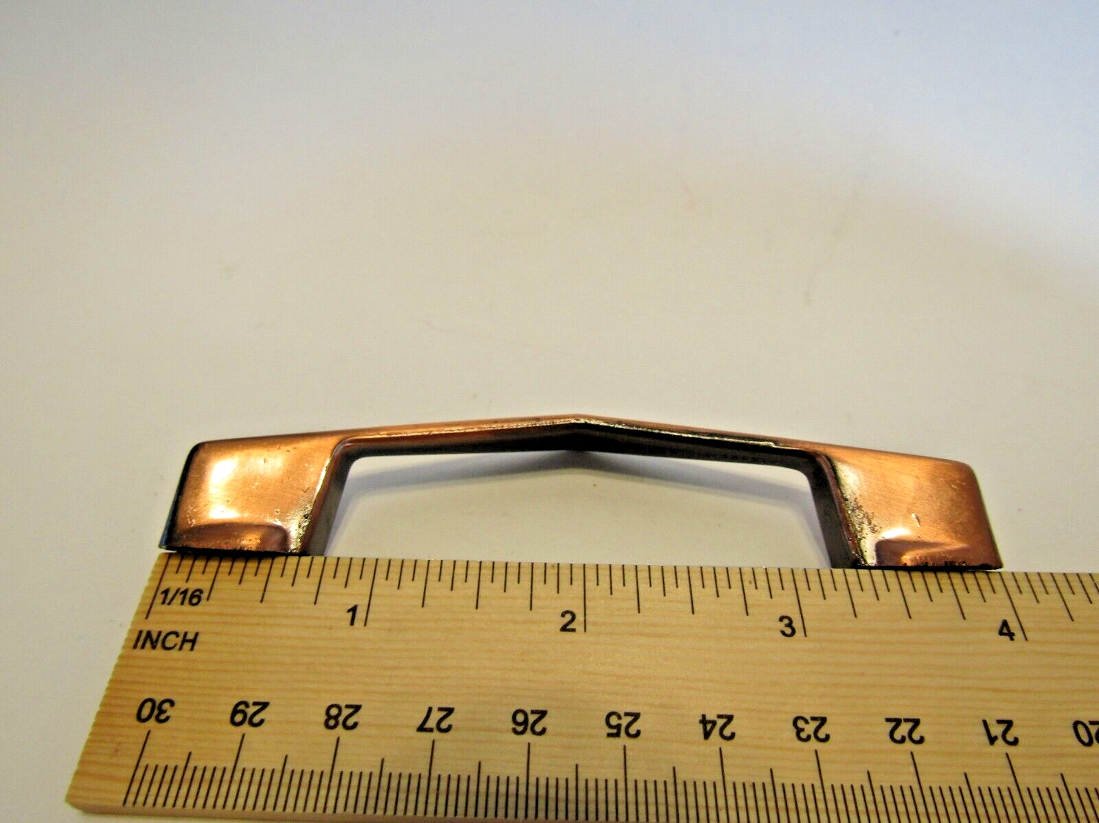 Vintage Nos Antique Copper Chevron Drawer Pull Cabinet Door Handle Ajax