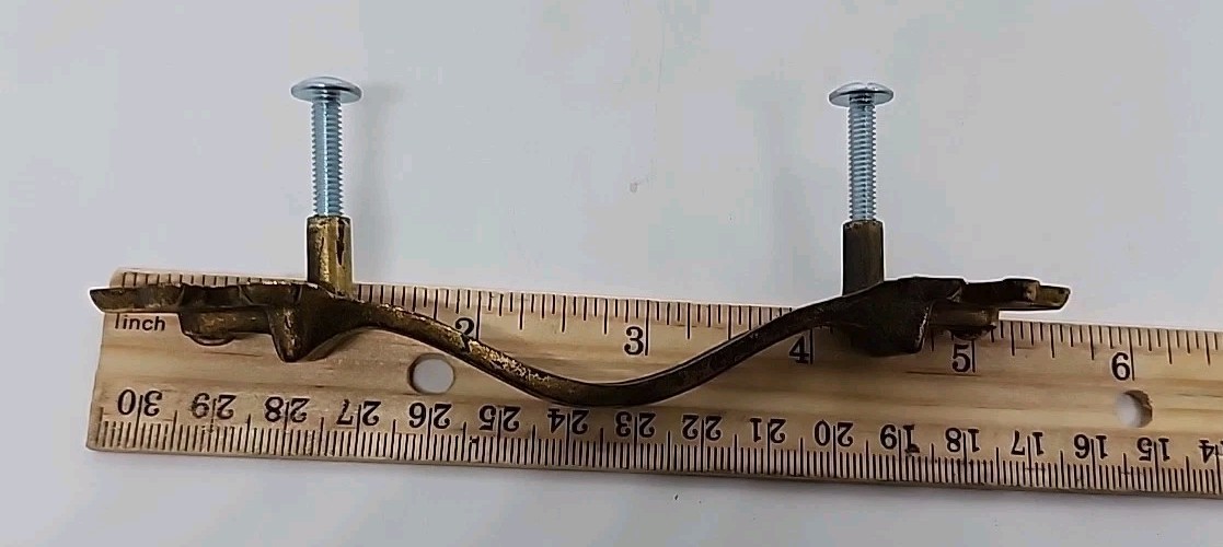 VINTAGE BRASS look finish metal DRAWER HANDLES with screws