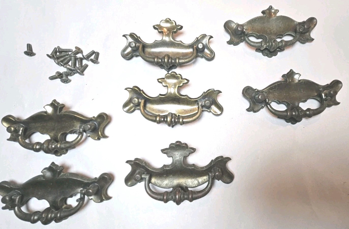 Vintage Keeler Brass Co KBC P2308 Chippendale Bail Pulls 2-1/4″ Center Set of 7